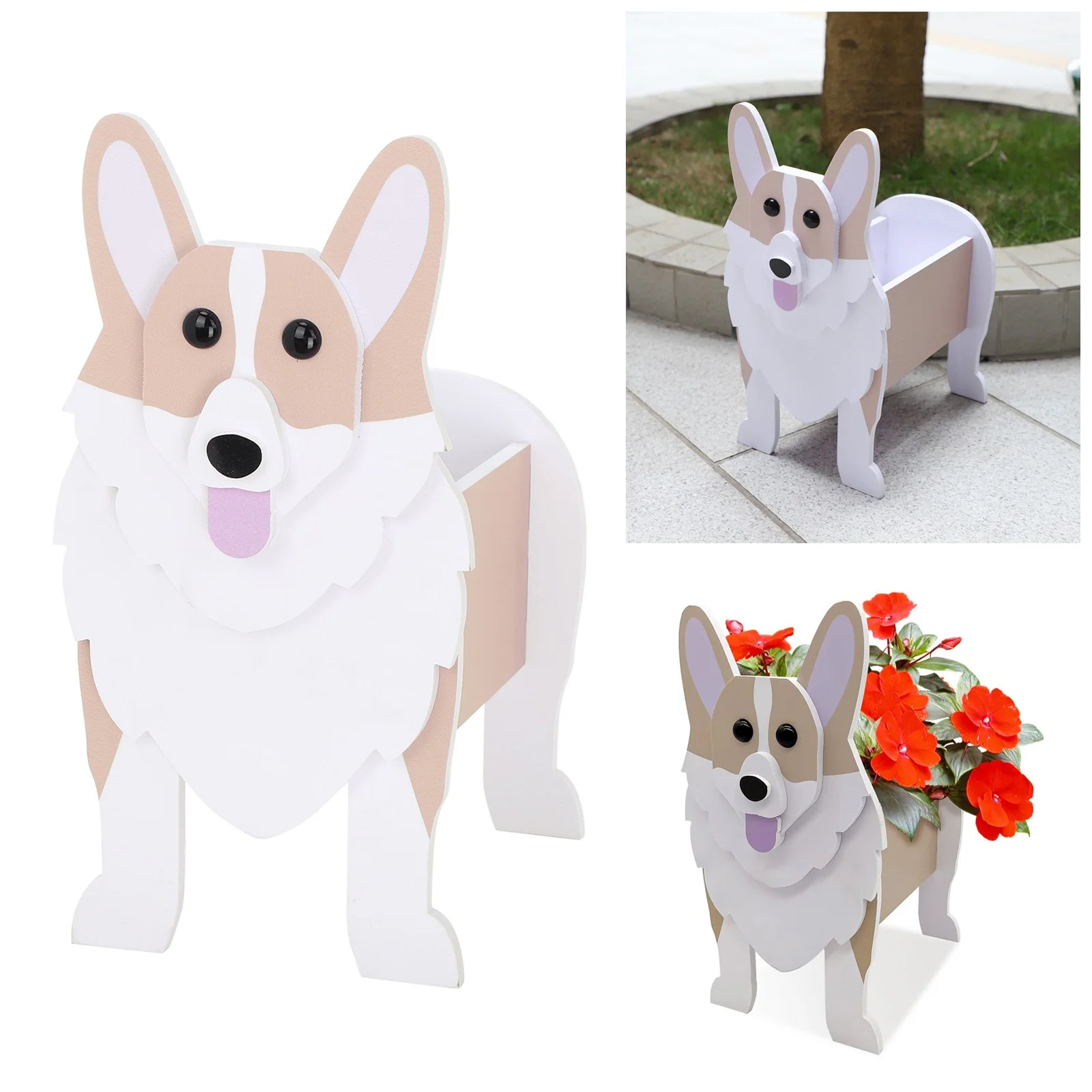 SIfdSeng Garden Flower Pot Dog Yak Cute Animal Flower Pot Flower Pot Dog Flower Pot Storage Container Dog Flower Pot Garden Pet Dog Storage Pot Decoration Ornaments Animal Shape Flower 211