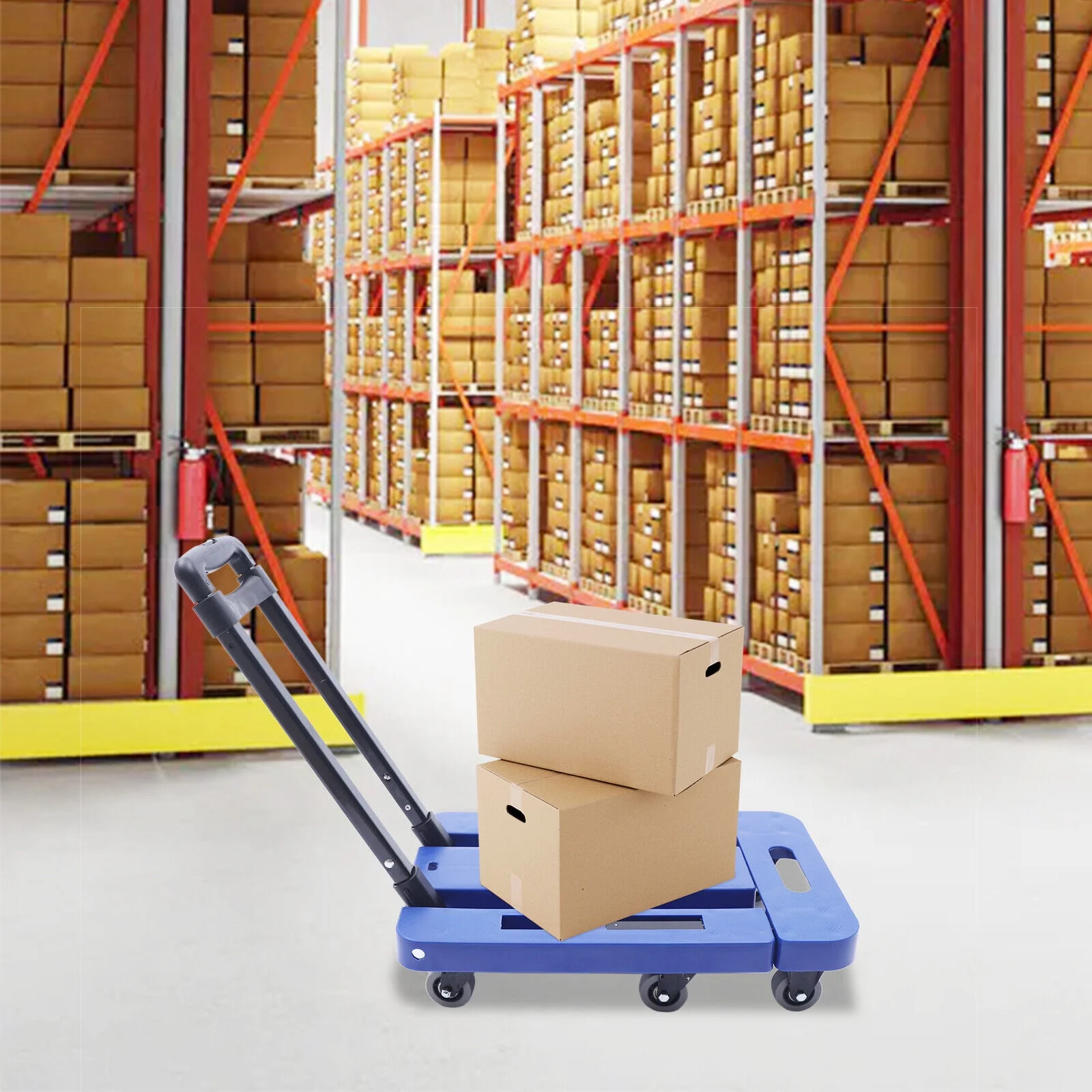 SHZICMY 220Lb Cart Folding Truck Hand Collapsible Push Pull Trolley Luggage Blue