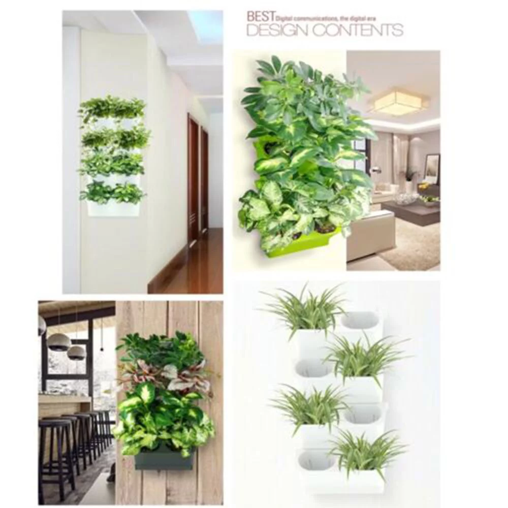 Vertical Stackable Garden Succulents Self Watering Plant Container Flower Pot Wall Hanging Planter LIGHT GREEN