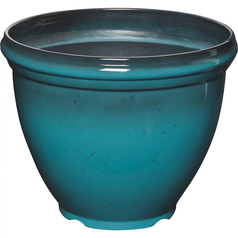 Southern Patio Heritage 12 In. Dia. x 9.6 In. H. Ivory Resin Planter