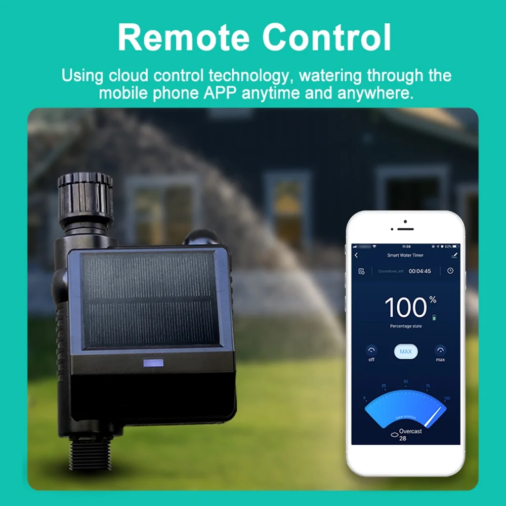 ,Nebublu App / Compatible Water Wifi Faucet / Water Faucet / Powered With App And Compatible With Lawn / Water Lawn With Solar Powered Water Voice Faucet Wifi Sprinkler Water App