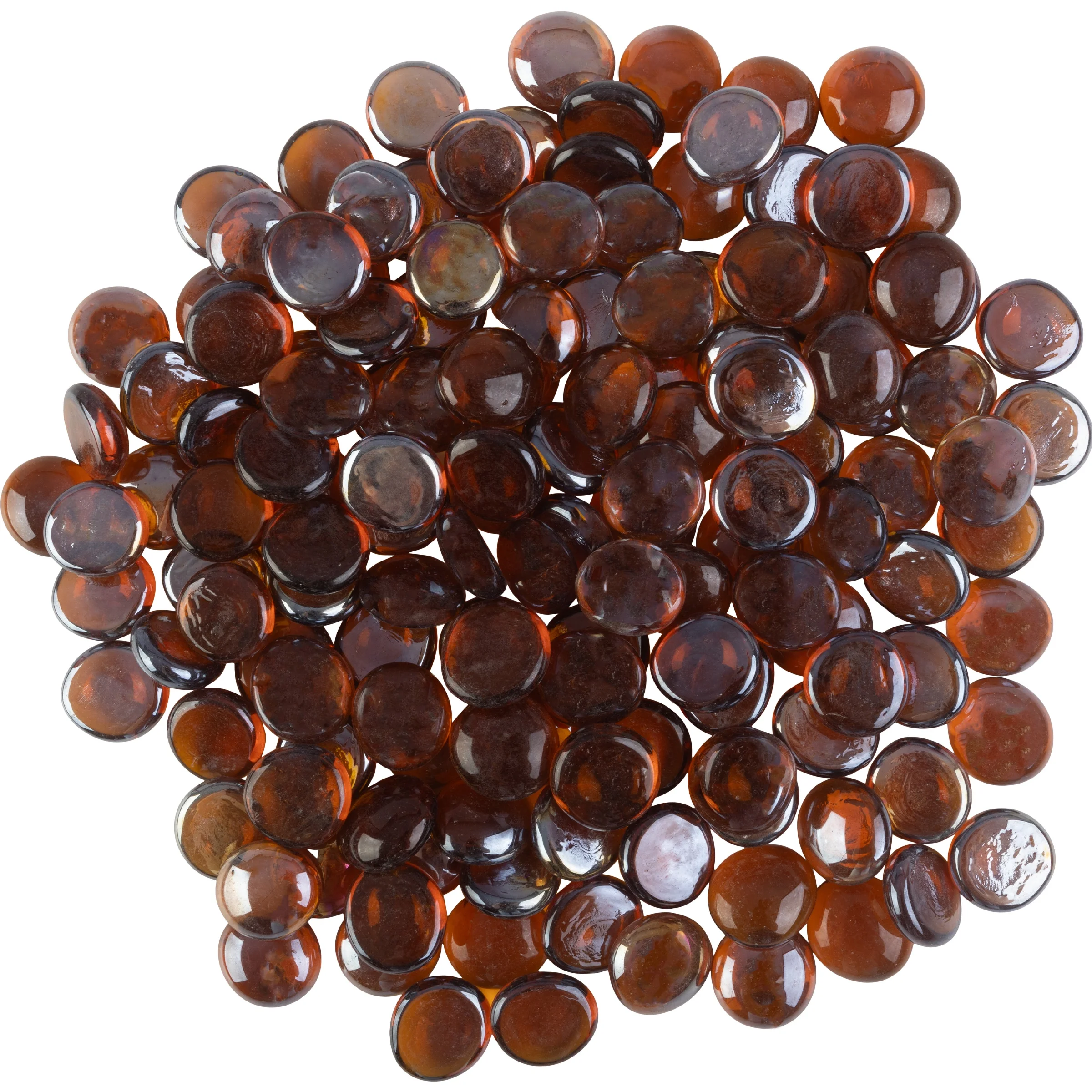 Home-Complete 10lbs Fire Pit Glass - 3/4in Glass Rocks, Amber