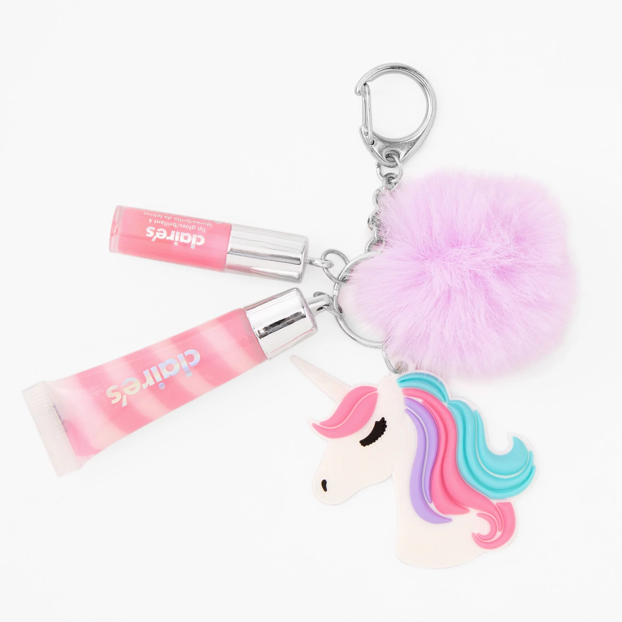 Claire's Lilac Unicorn Lip Gloss Keychain
