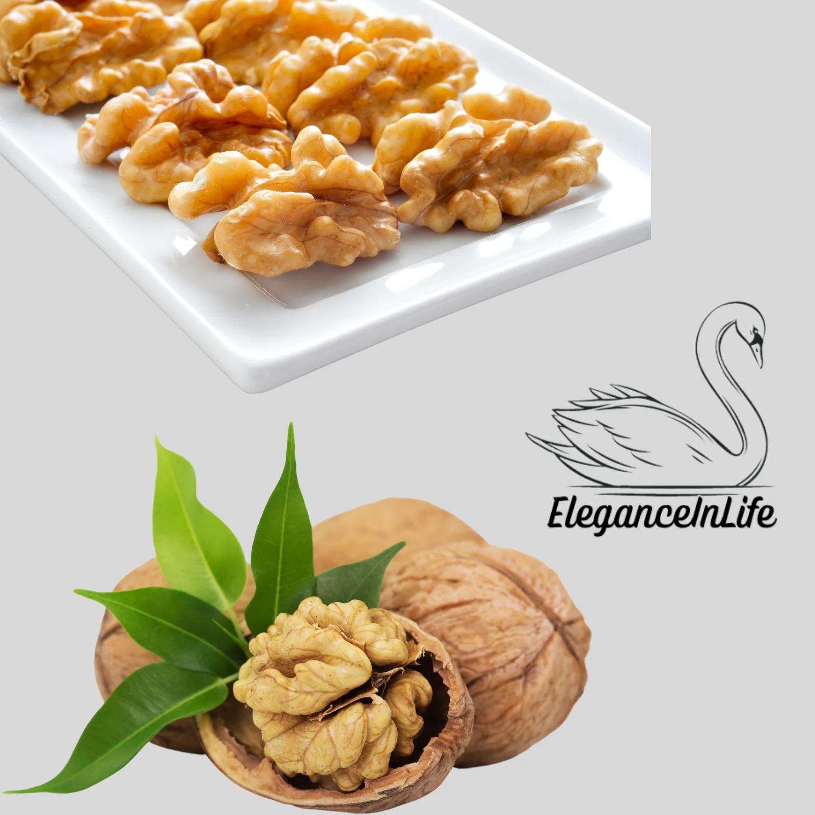 EleganceInLife Walnuts 1 LB 453g Each Fresh ,Packed in USA Pack of 2