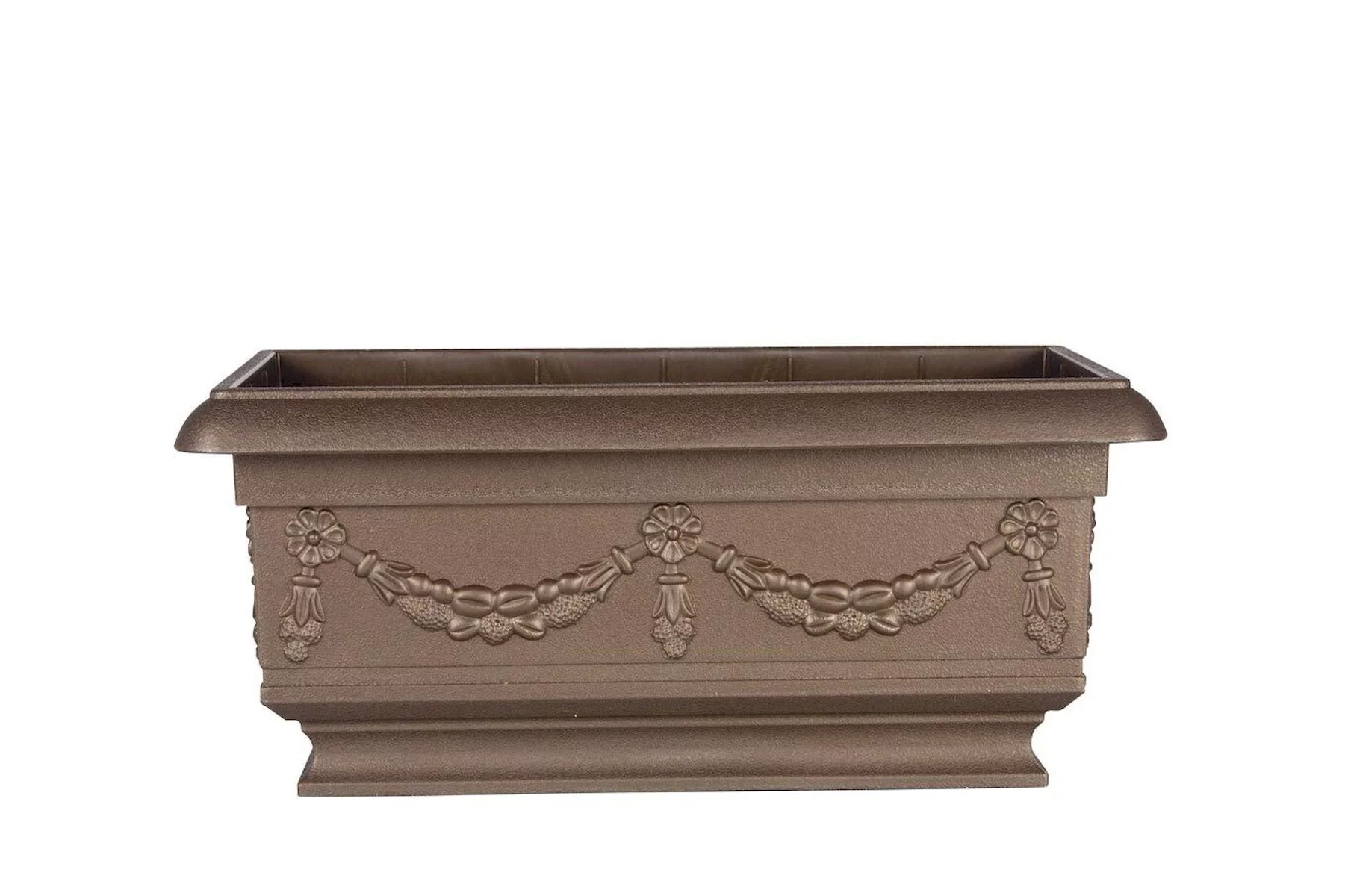 Bronze Rectangular Pedestal Planter