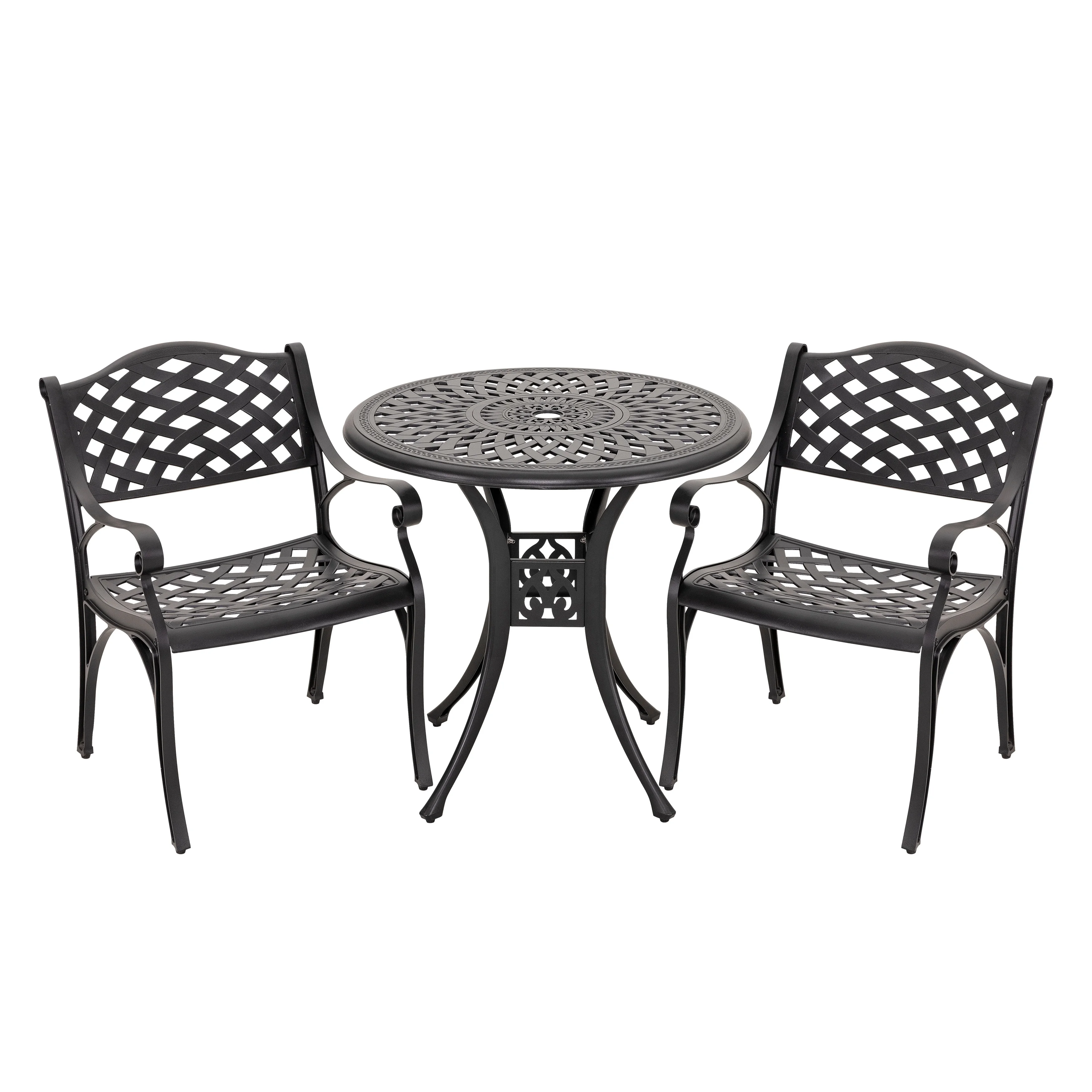 Nuu Garden  3-piece Powder Coated Aluminum Dining Set, Antique Brown