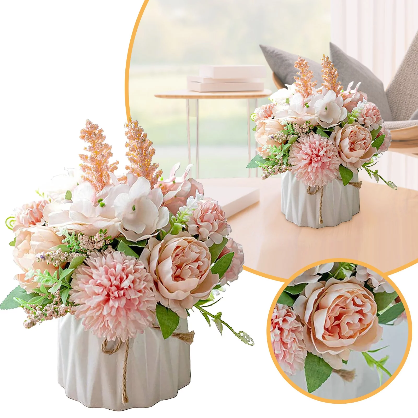 FHKOEGHS Ornament for Christmas Trees Grass Bonsai Desktop Green Succulents Decor Pot Flower Tree Decoration & Hangs