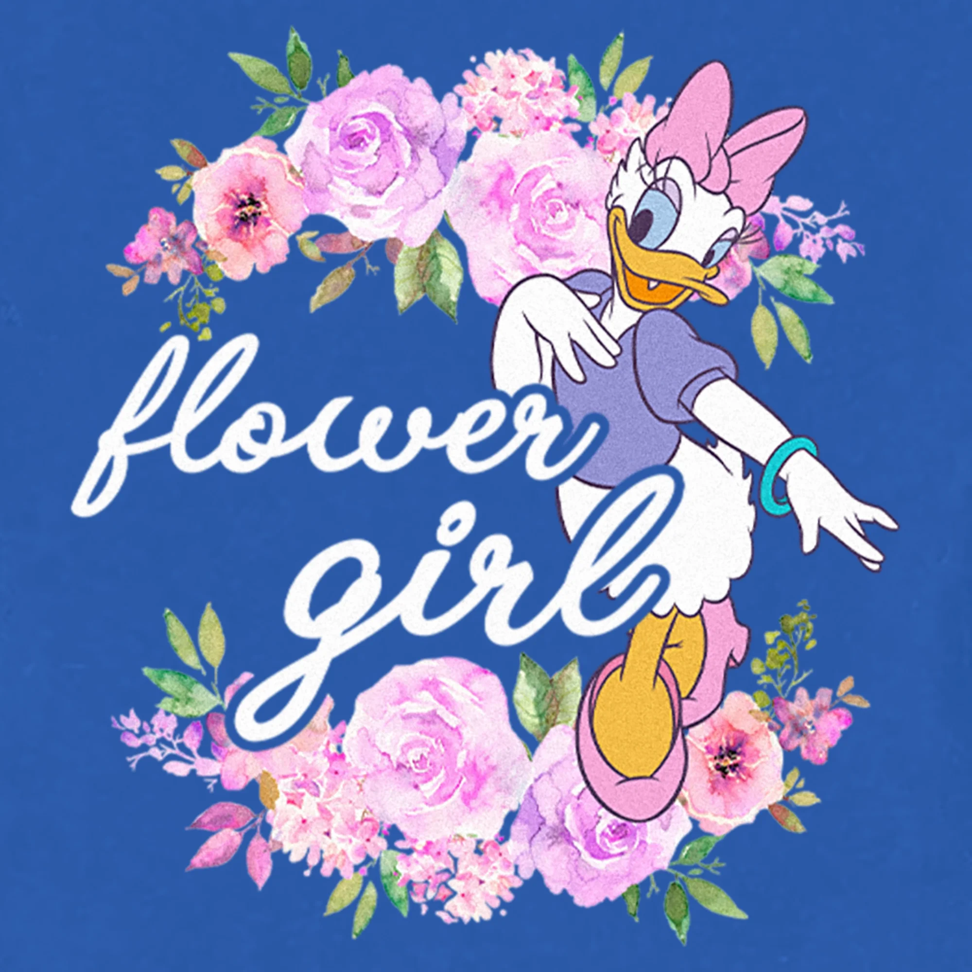 Toddler's Mickey & Friends Daisy Duck Flower Girl  Graphic Tee Royal Blue 5T