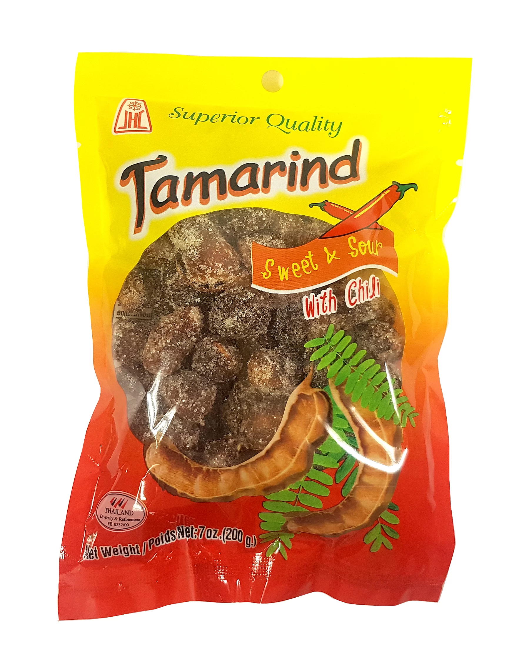 Thai Sweet & Sour Tamarind Candy with Chili  Whole Pod 7 Oz. (Pack of 2)