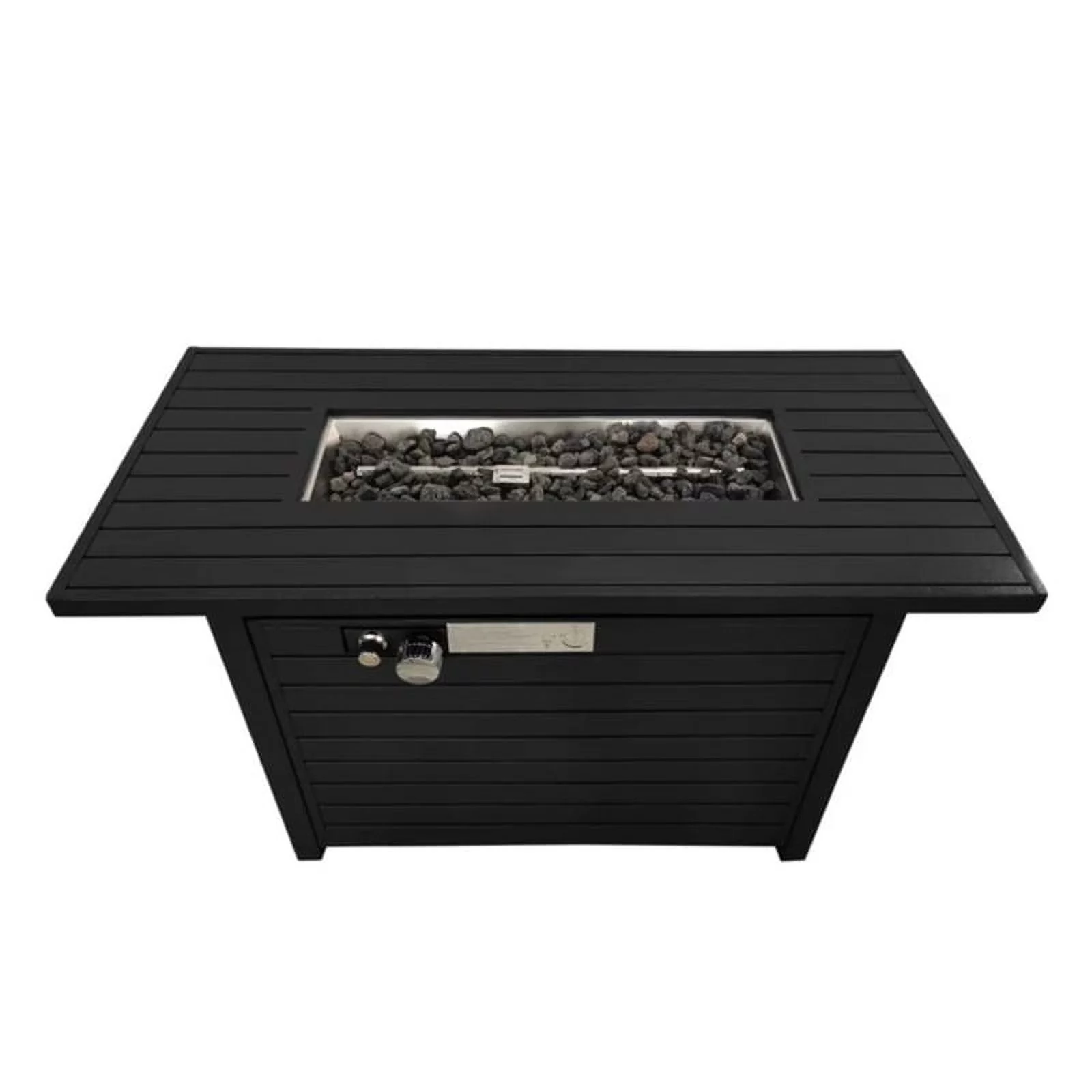 Living Source 24'' H x 54'' W Steel Outdoor Fire Pit Table with Lid