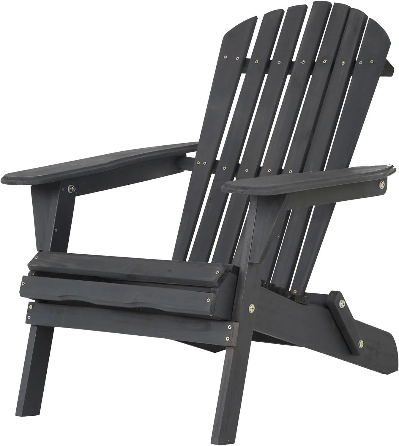 Foldable Lawn Chair Wooden Adirondack Chair Easy Assemble Patio Fire Pit Chair for Outdoor Patio Garden Lawn Balcony, Grey