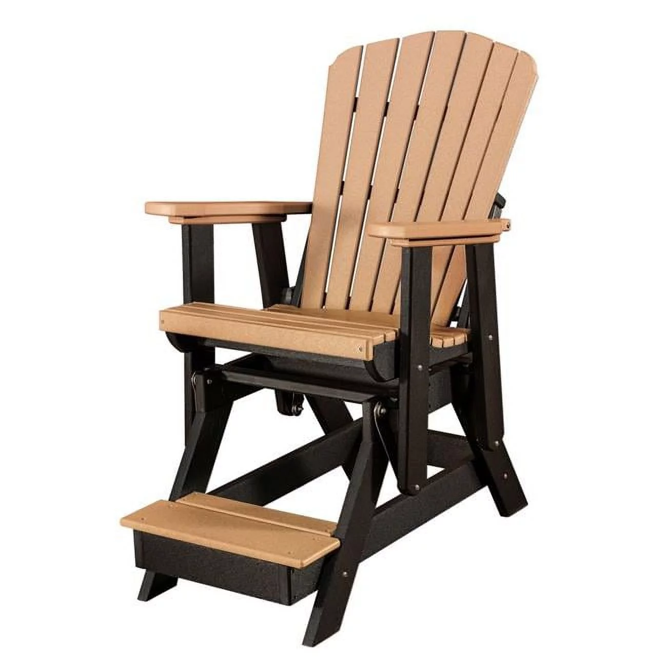 Balcony Glider Chair with Black Base, Cedar