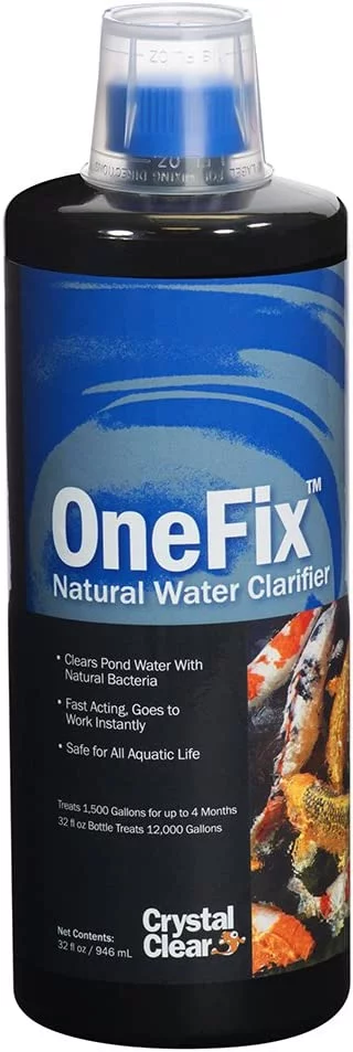 CrystalClear OneFix - Natural Water Clarifier - 32 Ounces Treats up to 12,000 Gallons