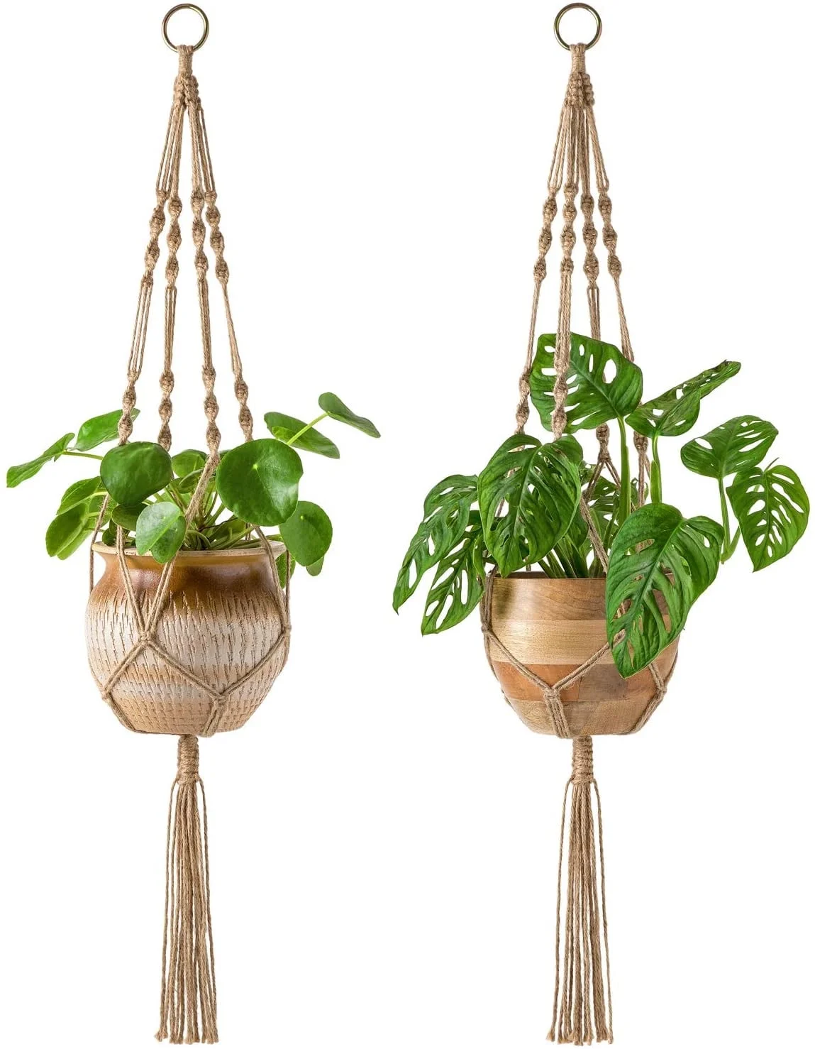 wileqep Hangers Indoor Hanging Planter Basket Decorative Flower Pot Holder Jute Rope for Indoor Outdoor Home Decor