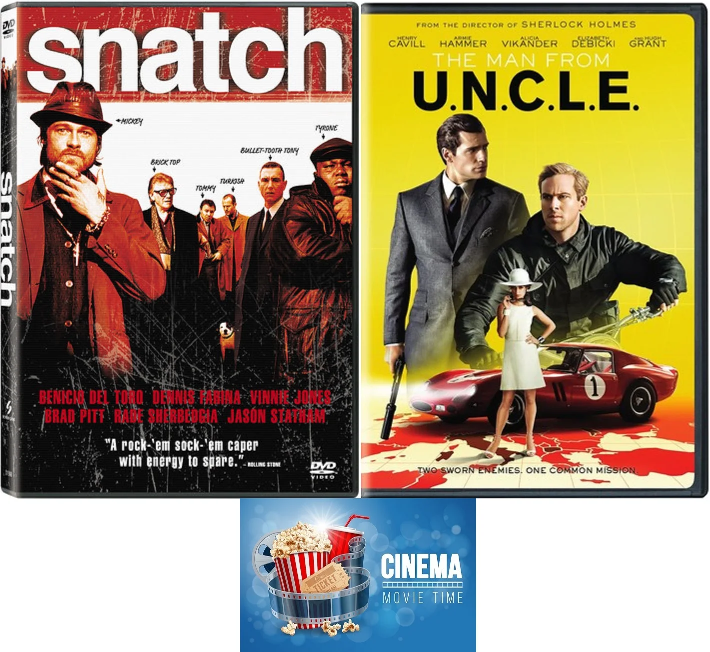 Guy Ritchie Double Feature Snatch & The Man From UNCLE 2 DVD SET Widescreen Includes Cinema Movie Time Art Card