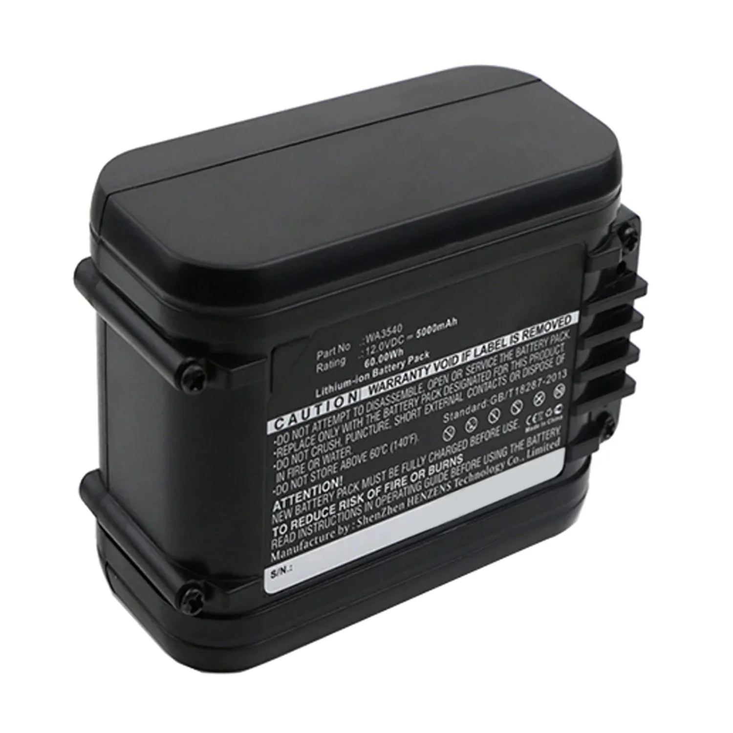 Batteries N Accessories BNA-WB-L14287 Power Tool Battery - Li-ion, 12V, 5000mAh, Ultra High Capacity - Replacement for Worx WA3540 Battery
