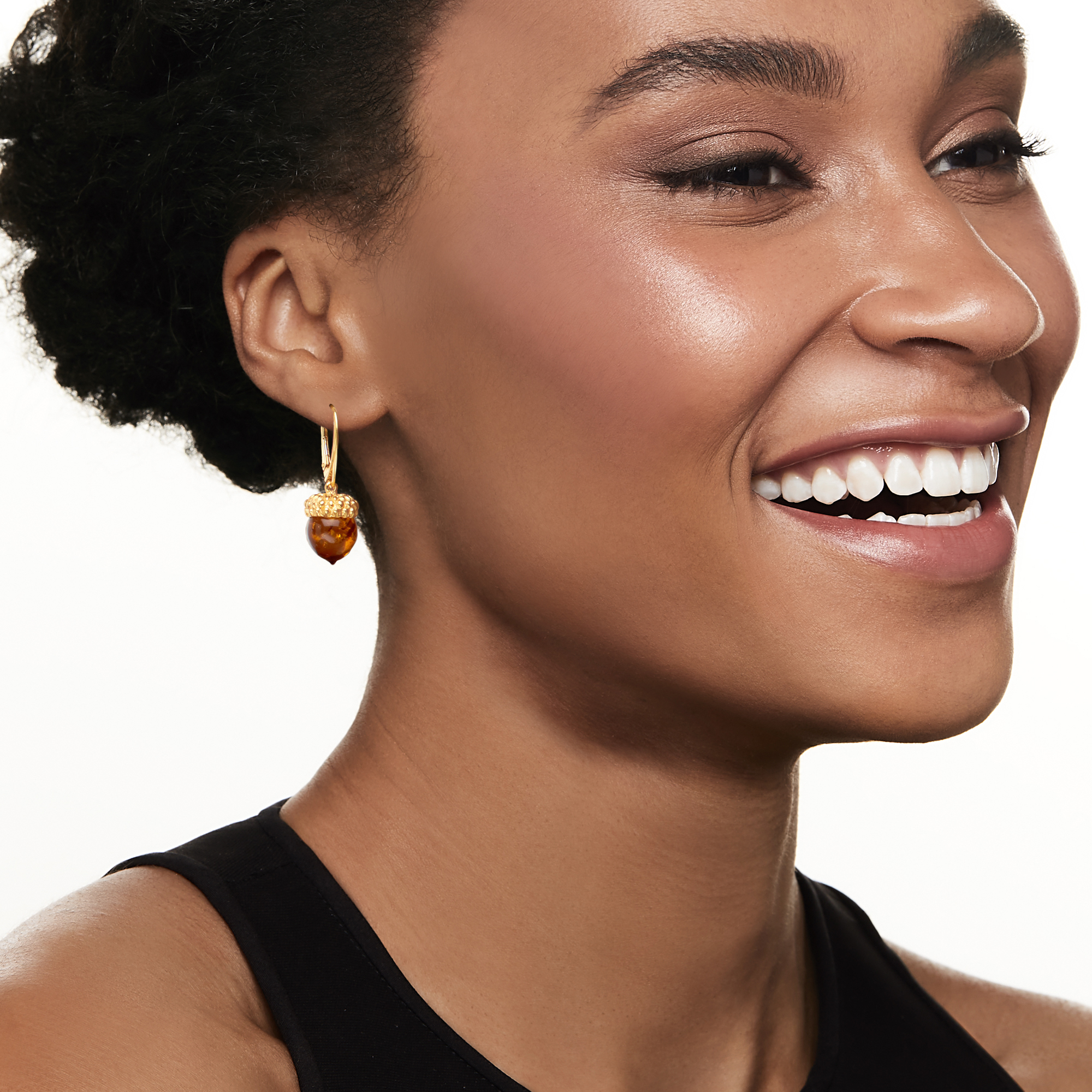 Ross-Simons Amber Acorn Drop Earrings in 18kt Gold Over Sterling, Women's, Adult