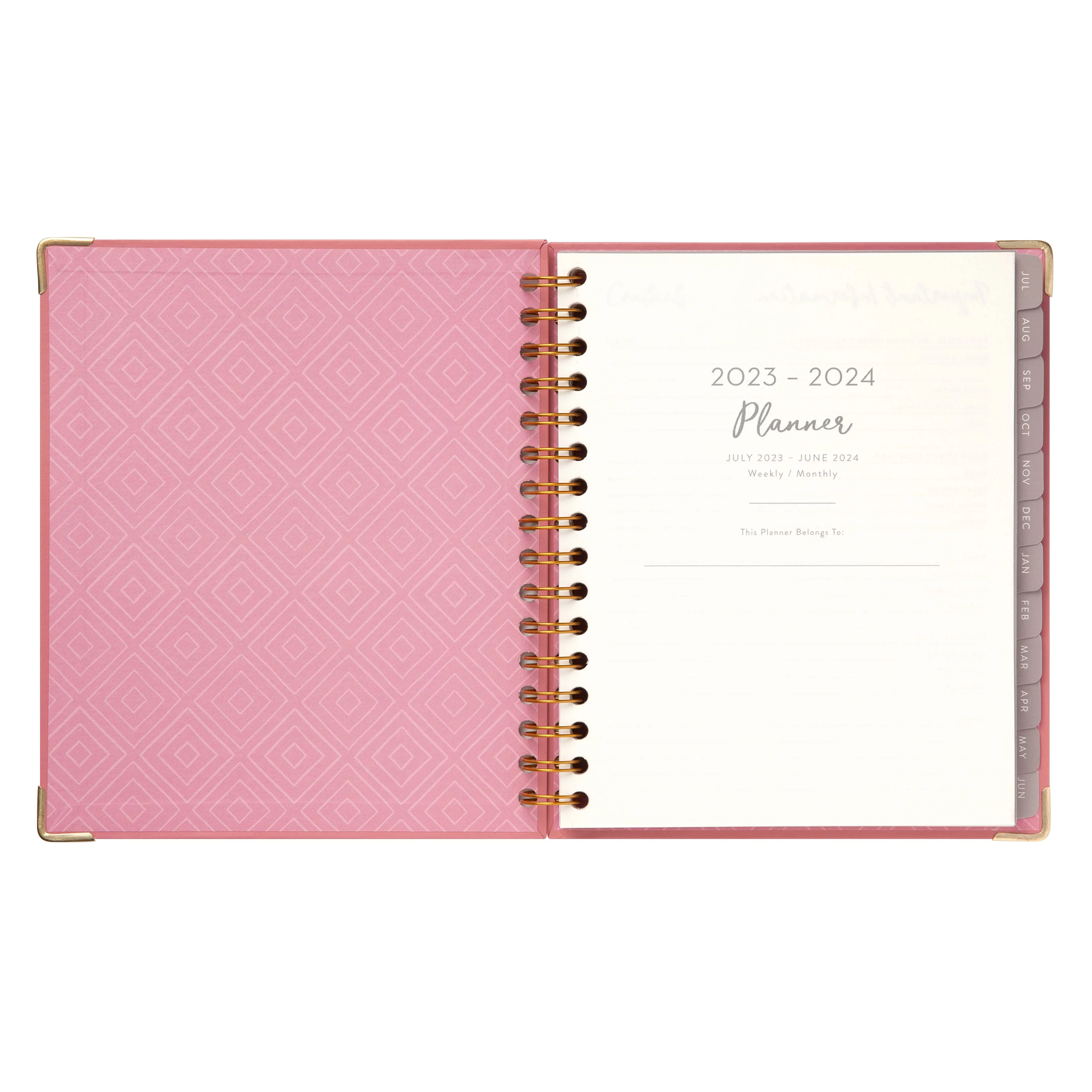 2023-2024 Mintgreen Weekly/Monthly Spiral Planner, 7.25