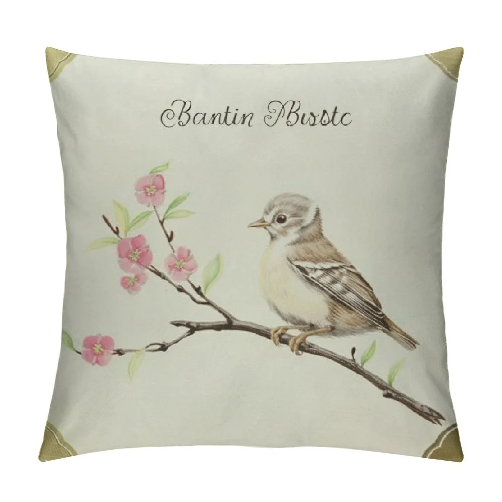 Cmefzd Happy Easter Pillow Covers,Colorful Eggs with Nest Print Pillow Case Cushion Case, Flower Bow Heart Decorative Throw Pillow Cases, Chic Holiday Easter Gift for Sofa, Chair, Bed White