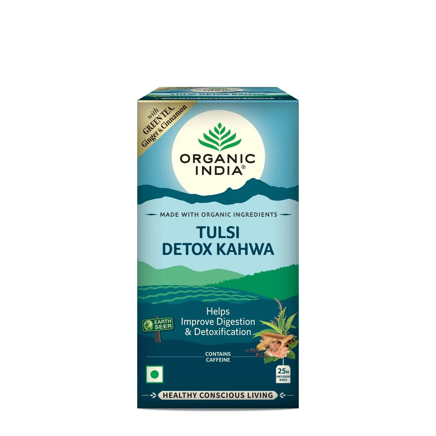 Organic India Tulsi Detox Kahwa Green Tea 25 Tea Bags