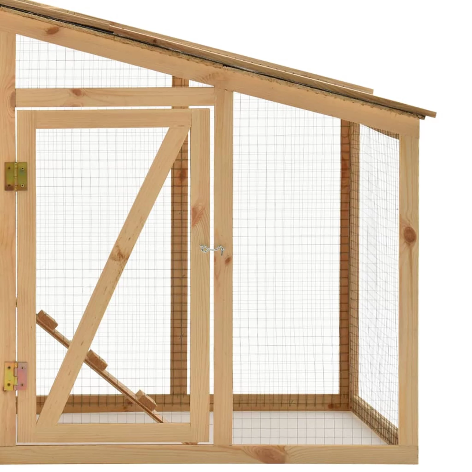 Carevas Chicken Cage Solid Pine Wood 70.1