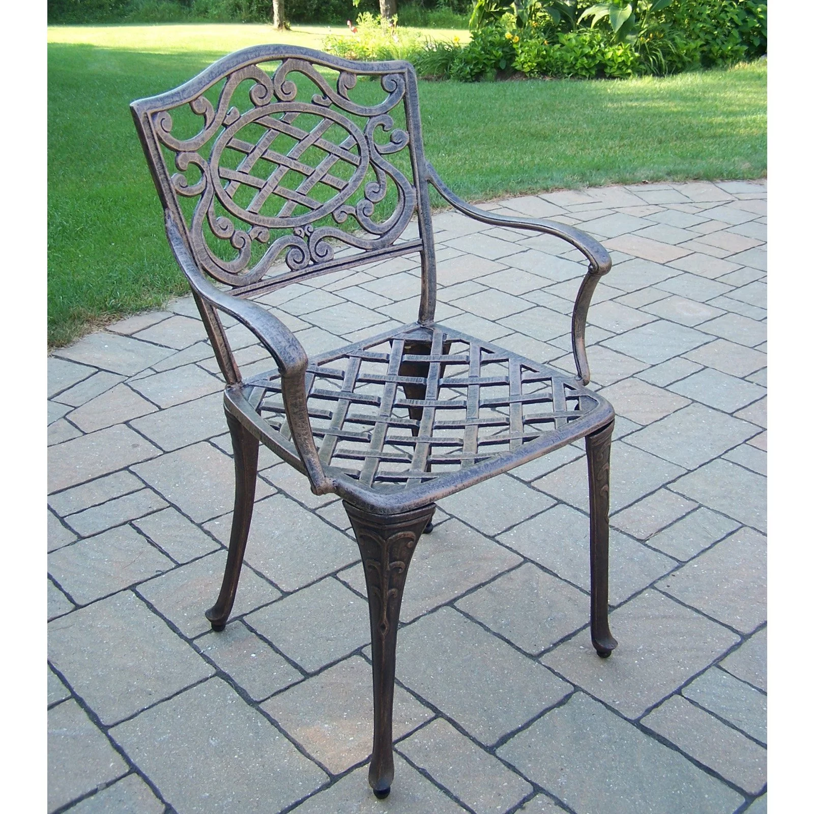 Oakland Living Mississippi Cast Aluminum Semi Welded Dining Arm Chair - Set of 4