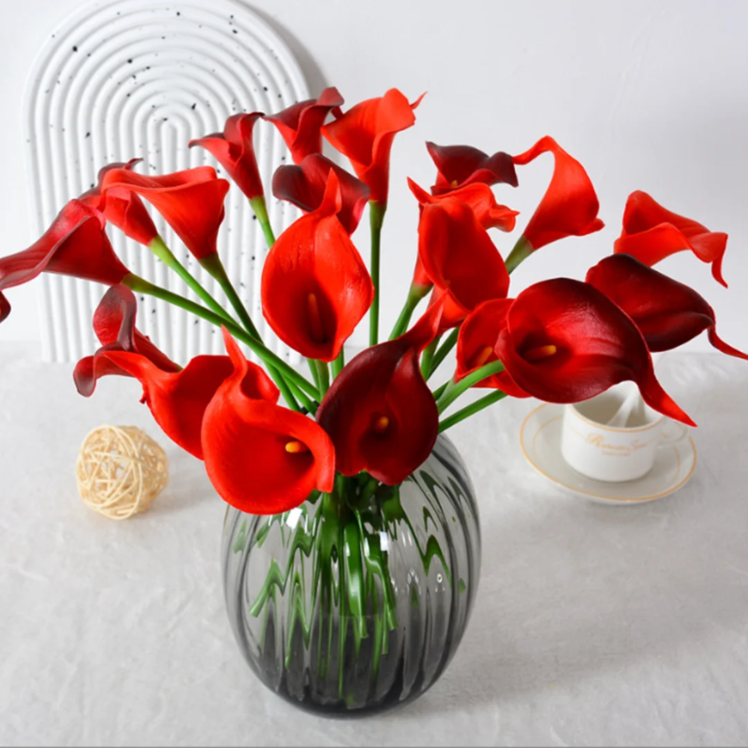 Nvzi -b 12pcs Calla Lily Artificial Flowers, Fake flowers, Flores Artificiales Para, Wedding Decor