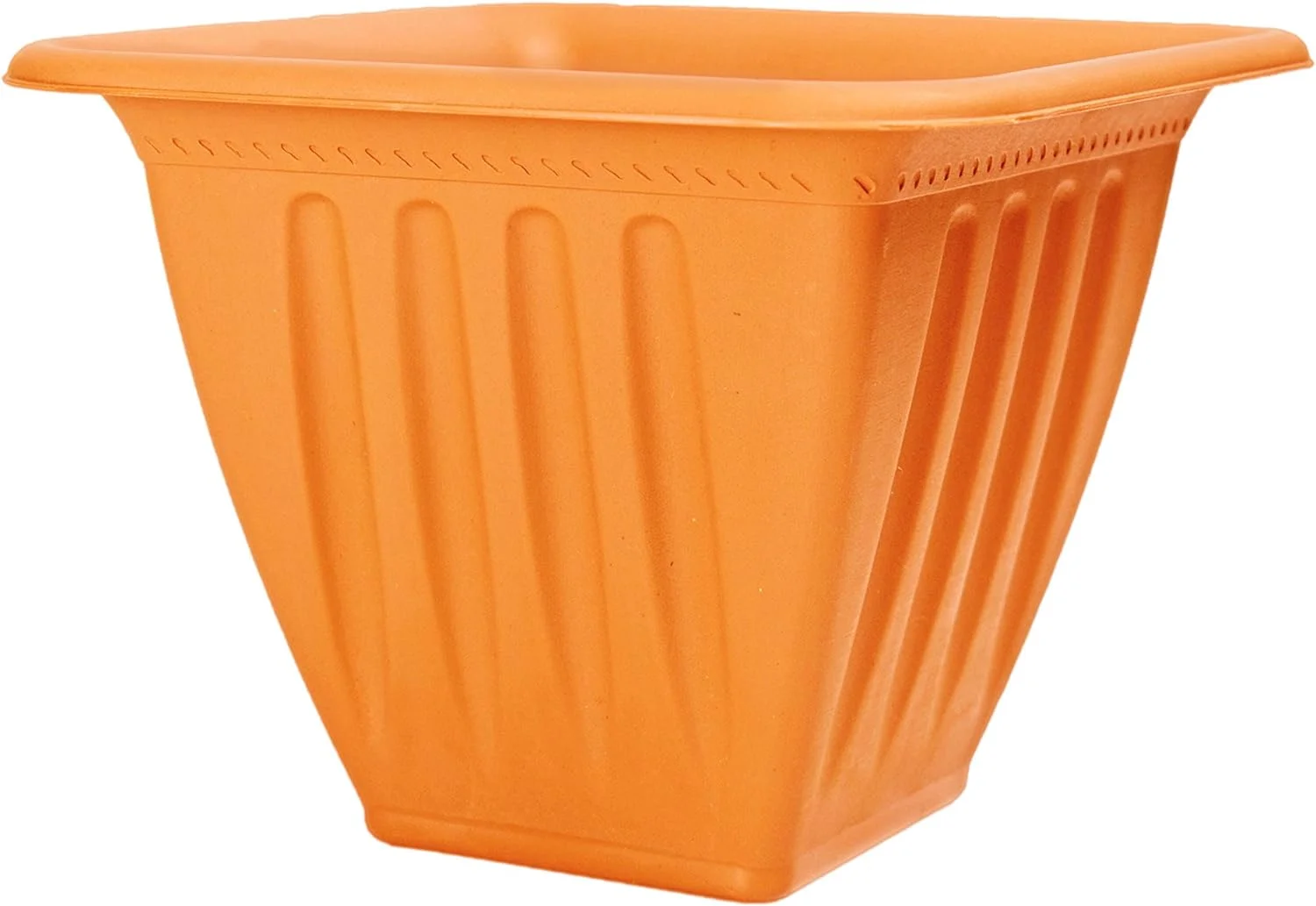 Set of 4 Large Plastic Embossed Planters! Clay Red - 9.25