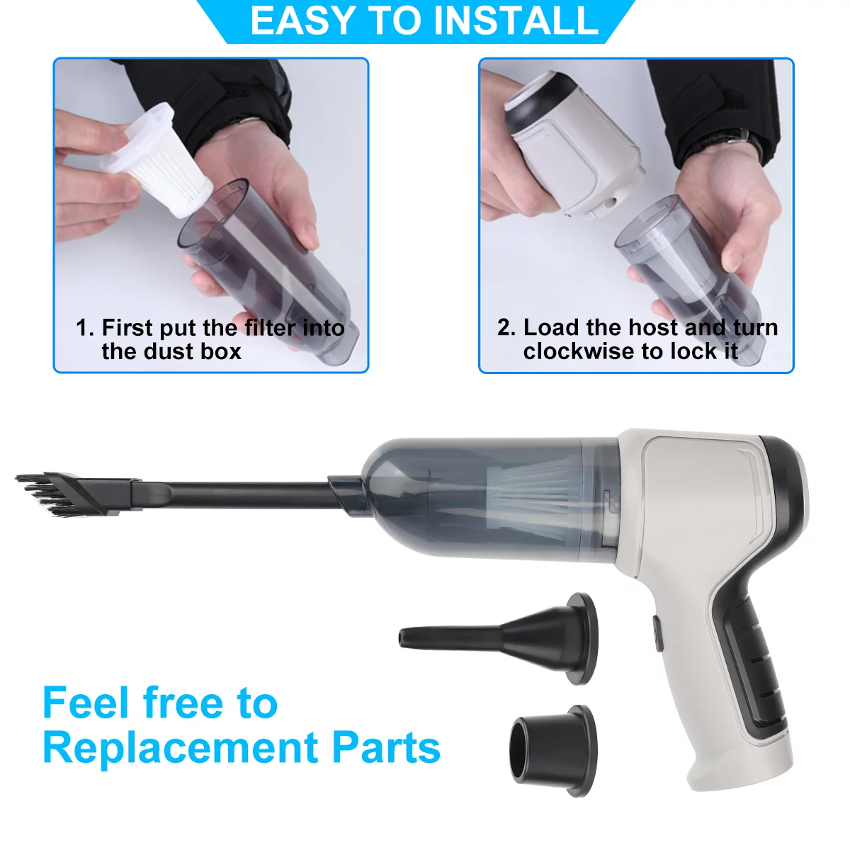 AIRKOUL 4 in 1 Upgrade Mini Car Vacuum Cleaner Air Blower Wireless Handheld Rechargeable