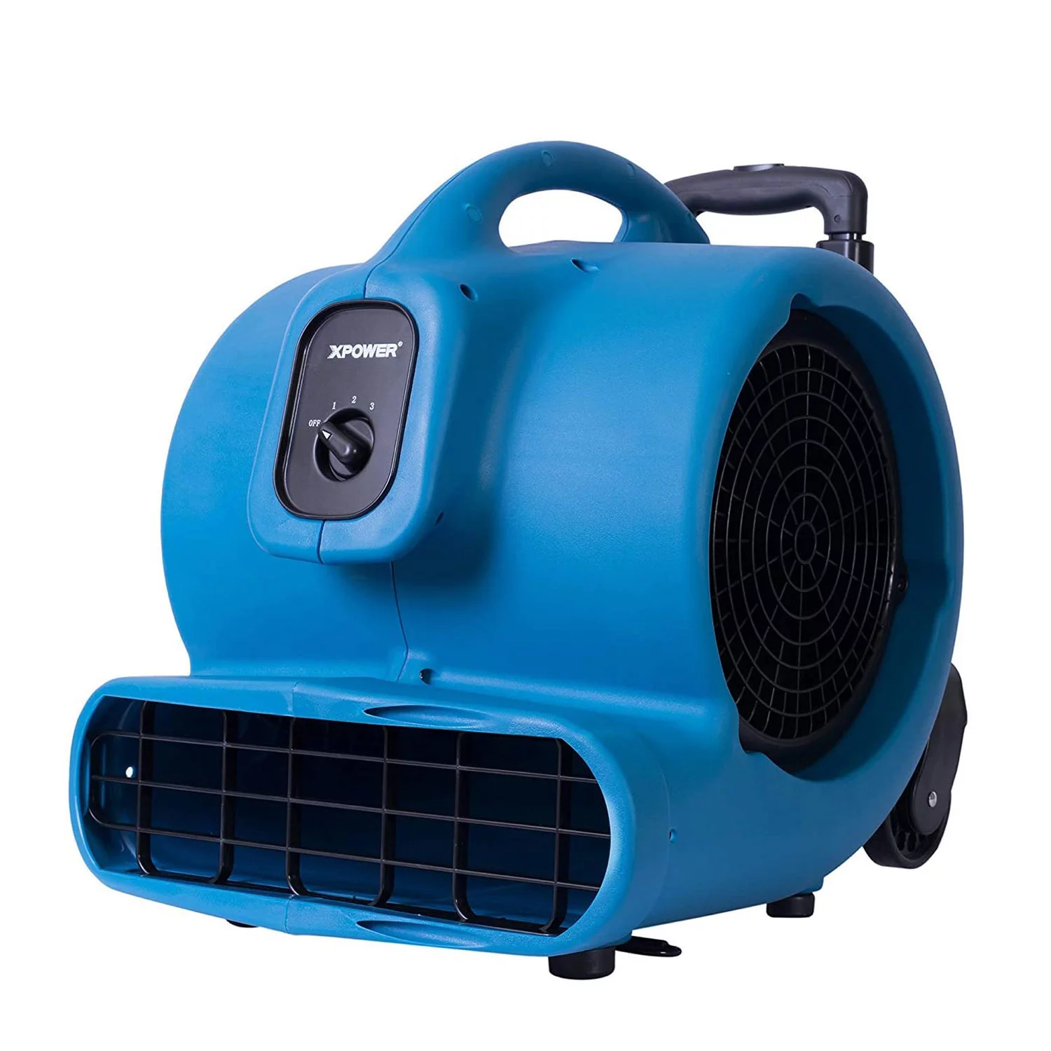 XPOWER P-830H 1 Horsepower 3 Speed Portable Utility Air Mover Blower with Wheels