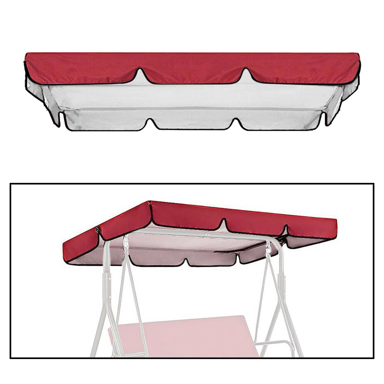 Patio Swing Chair Top , Durable Lightweight Waterproof Garden 3 Seat Red 195x125x15cm