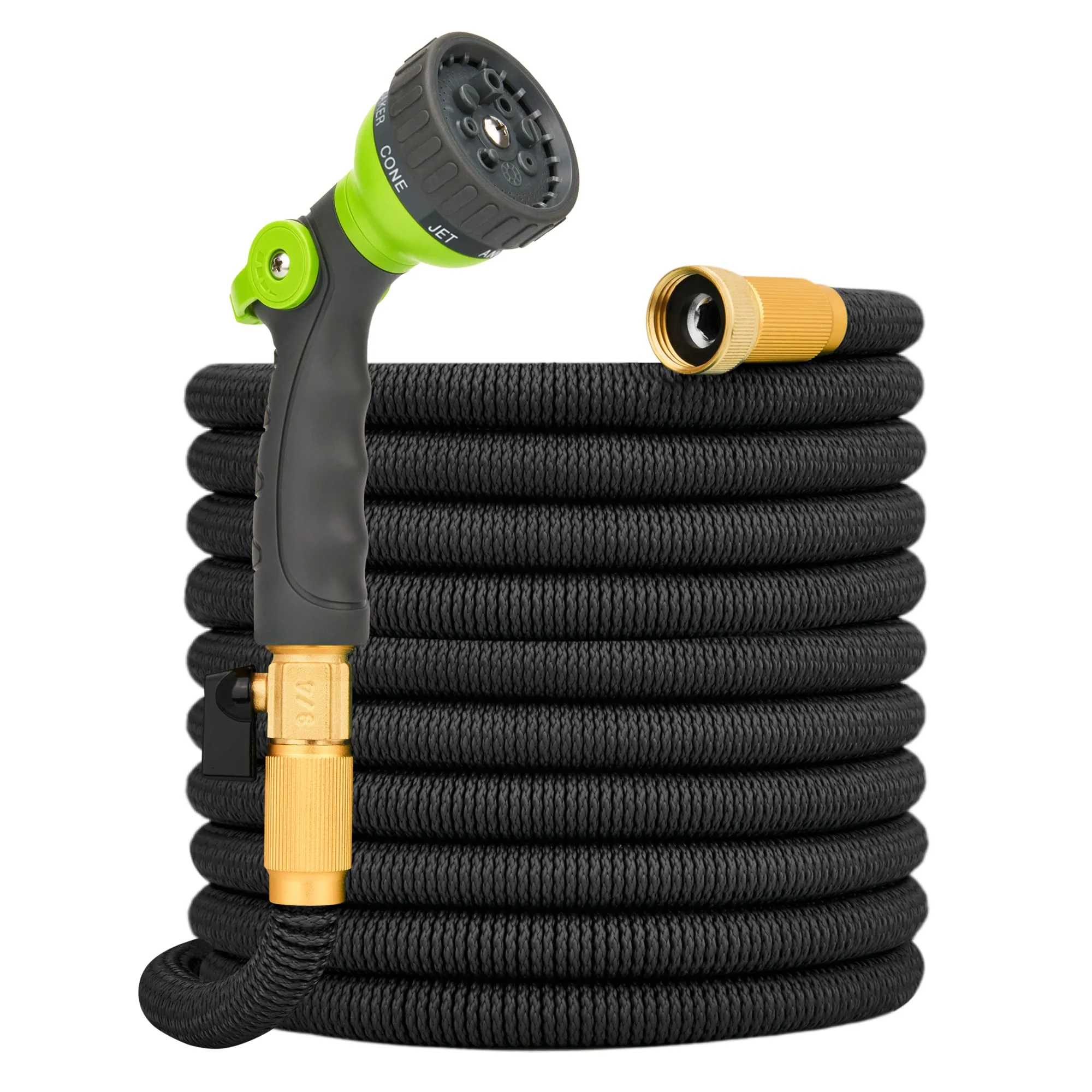 Flexible Garden Hose 100FT - Flexible Water Hose with Sprayer Nozzle, No Kink, Easy Storage, Lightweight for Outdoor Cleaning, Yard, Farm, Garden Watering