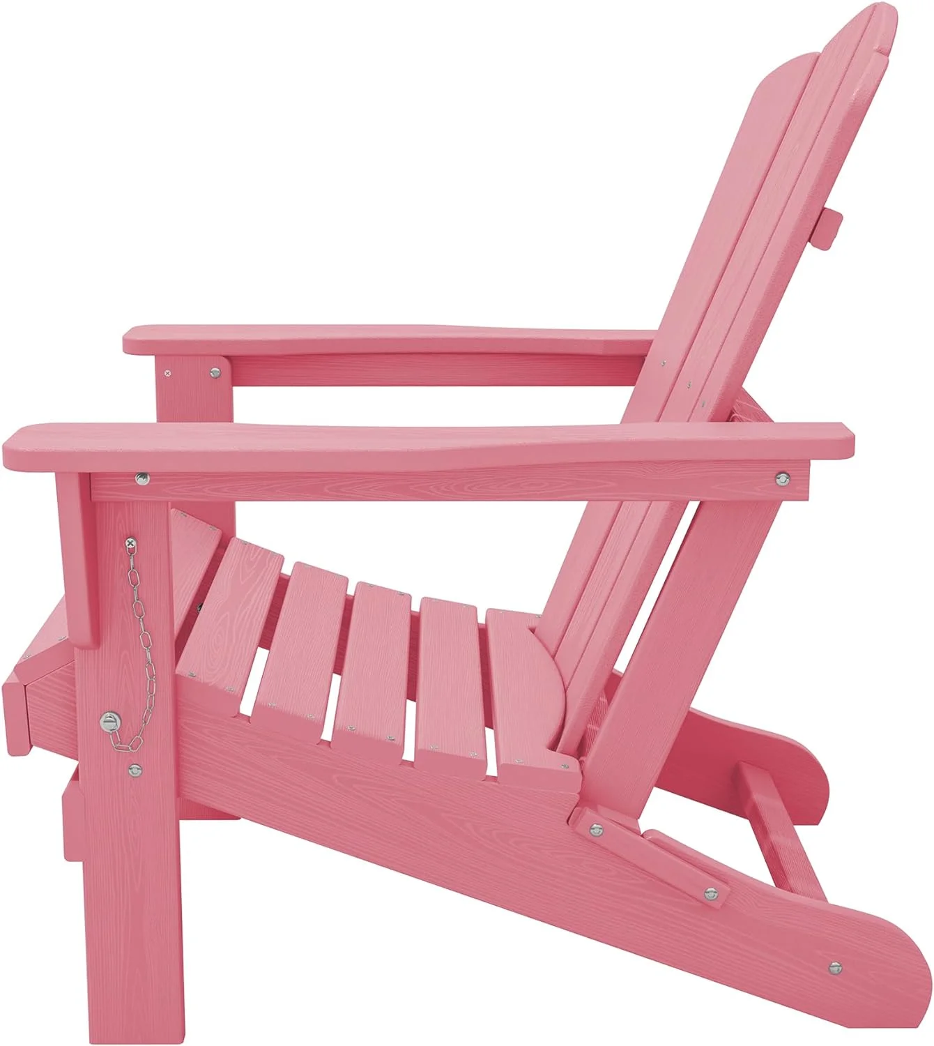 KINGYES Folding Adirondack Chair Set of 2, HDPE All-Weather Folding Adirondack Chair, Light Pink
