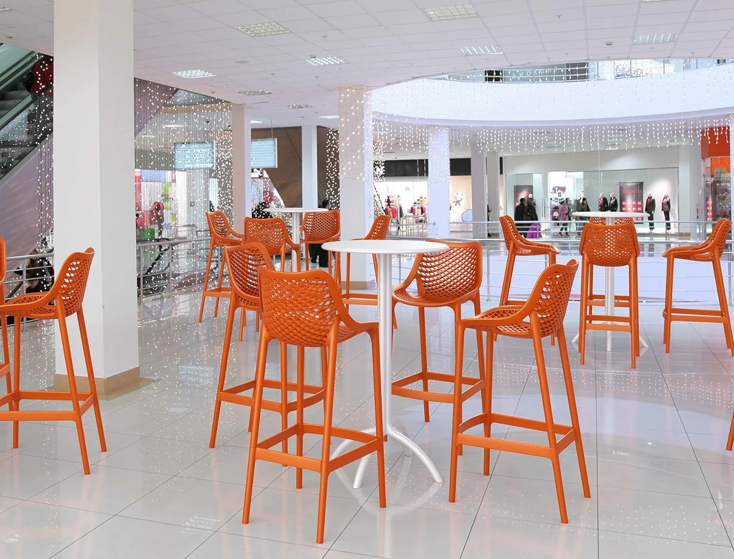 Air Patio Counter Stool In Orange (Set Of 2)