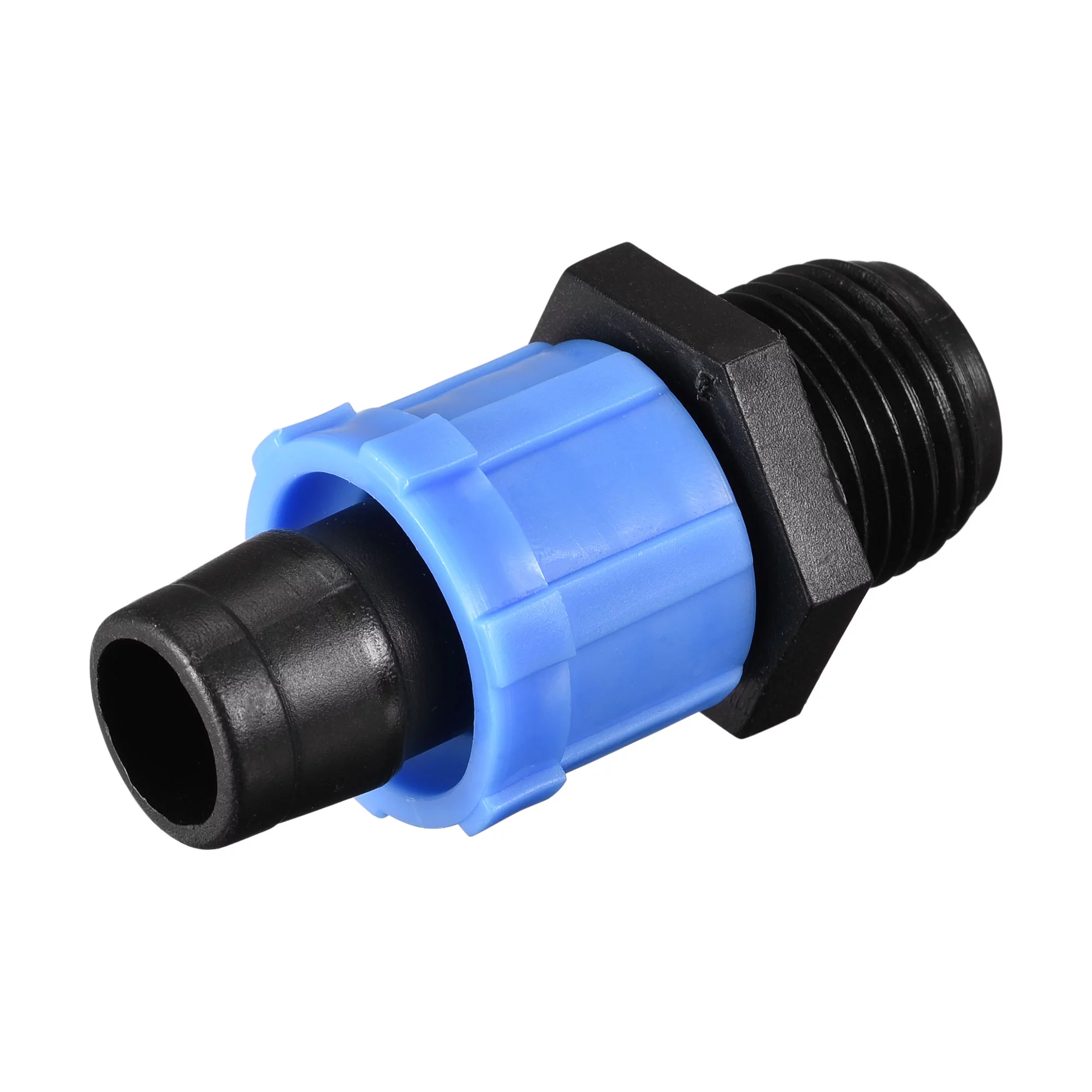 Uxcell Drip Irrigation Coupling G1/2 Male 16mm Barbed Locking Fitting Blue 10 Pack