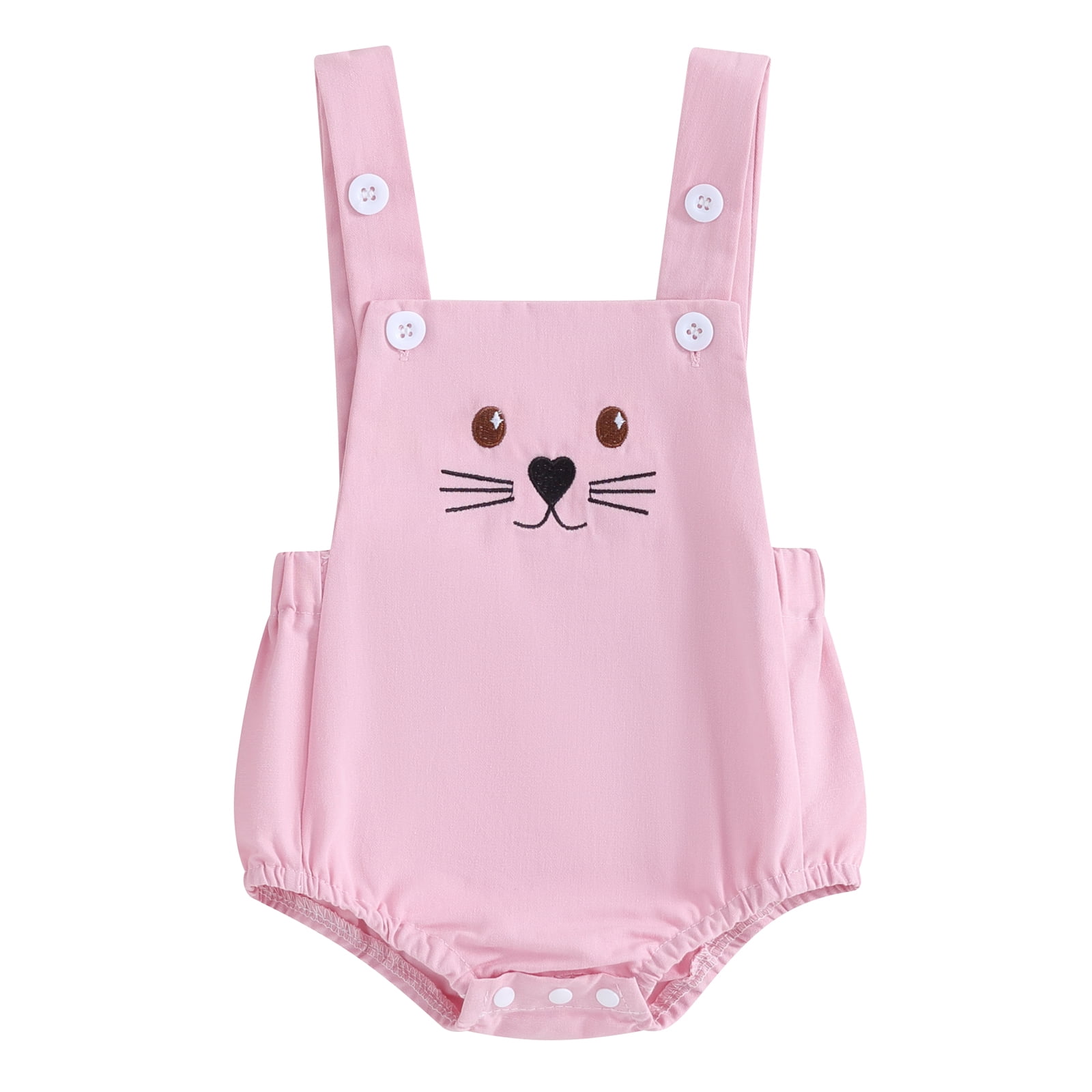 Baby Girl Easter Outfit Sleeveless Bunny Romper  one-piece  Bodysuit Jumpsuit Cute Newborn Summer Clothes