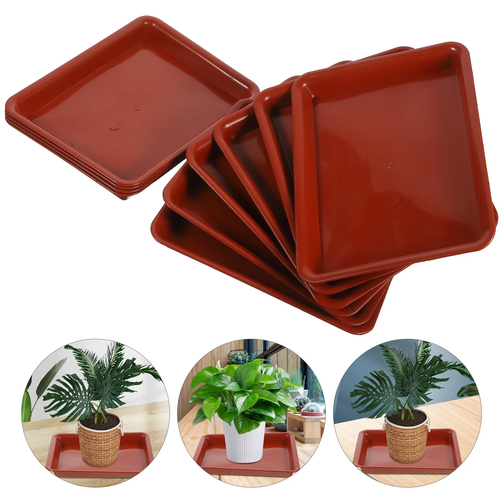 Yueyihe 10Pcs Rectangular Flowerpot Water Tray Rectangular Plant Saucer Garden Plant Pot Holder Trays