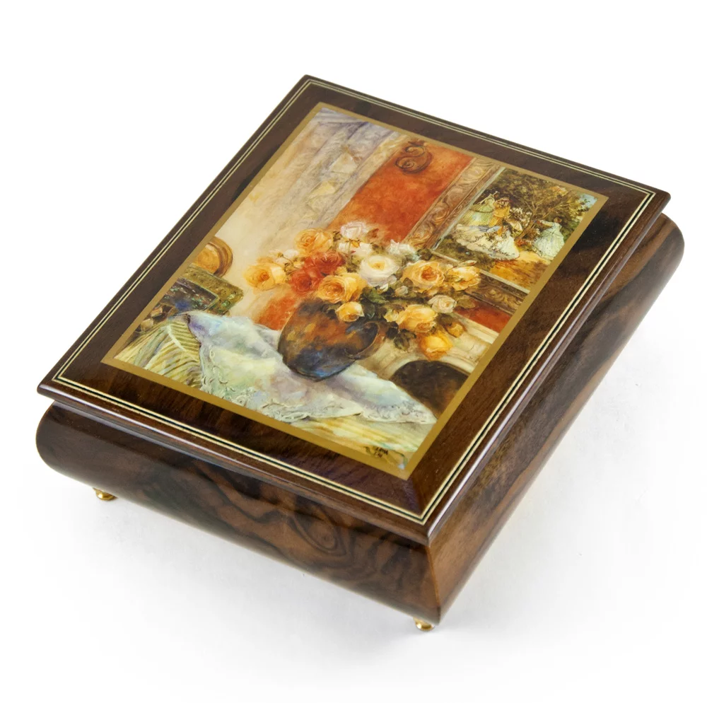 Handcrafted Ercolano Music Box with Painted Scene 