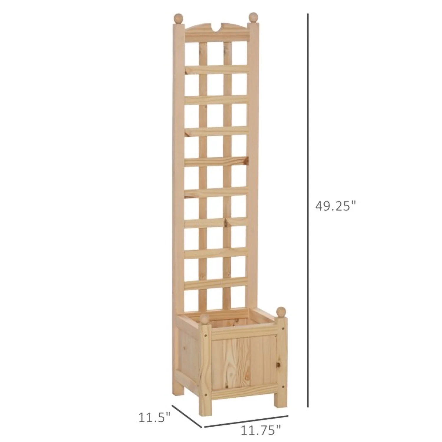 RUseeN 1PCS Wood Planter with Trellis, 11.75