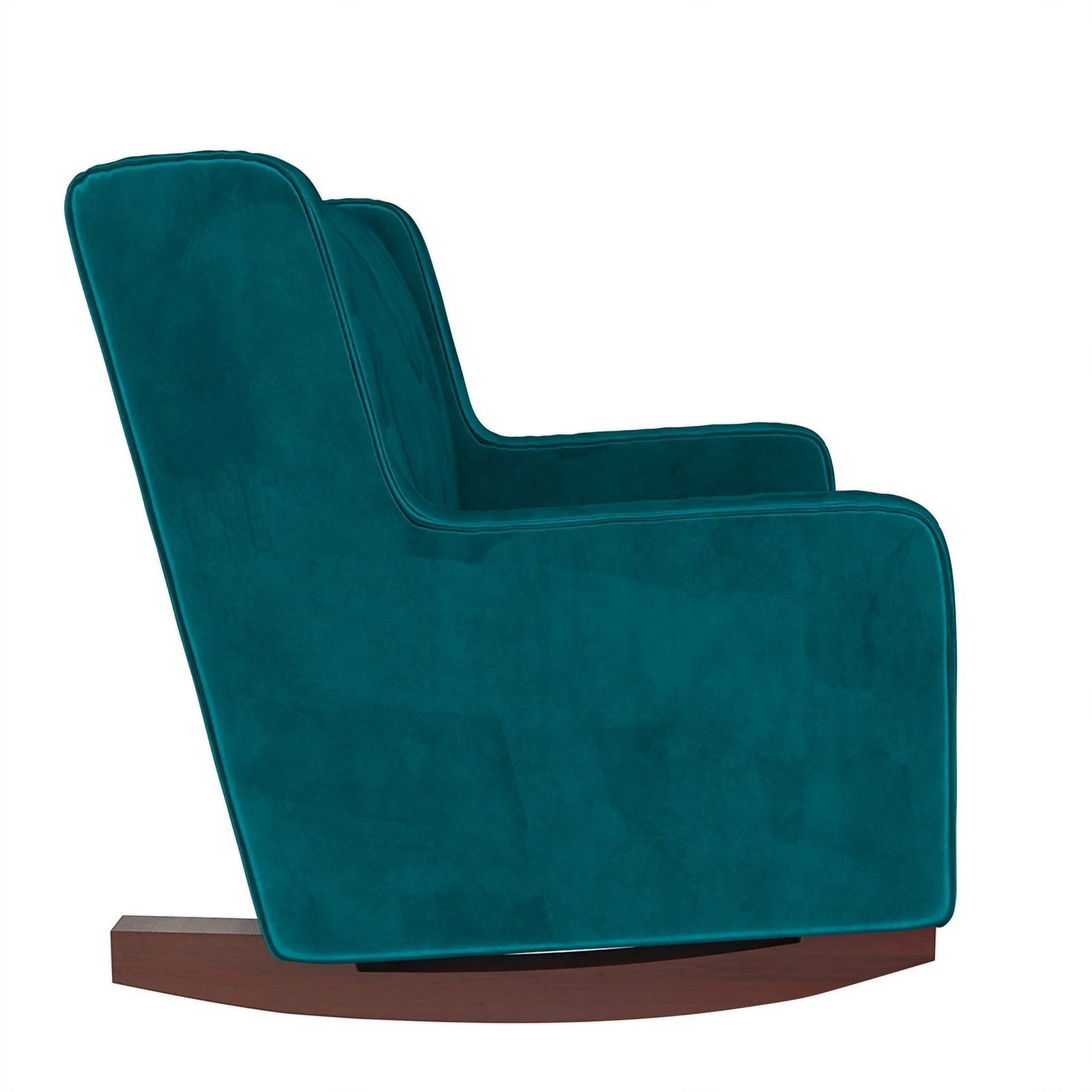 Pemberly Row Upholstered Double Rocker Chair in Green Velvet