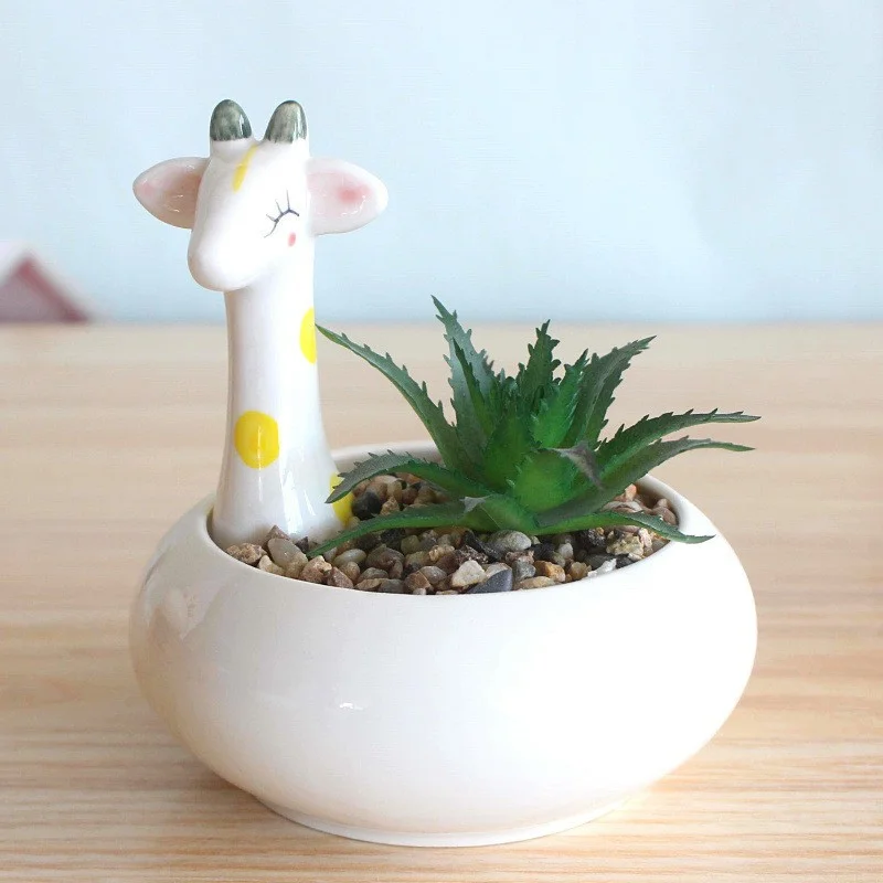 Ceramic Succulent Planter - Pet-Inspired Animal Pottery Flower Pot