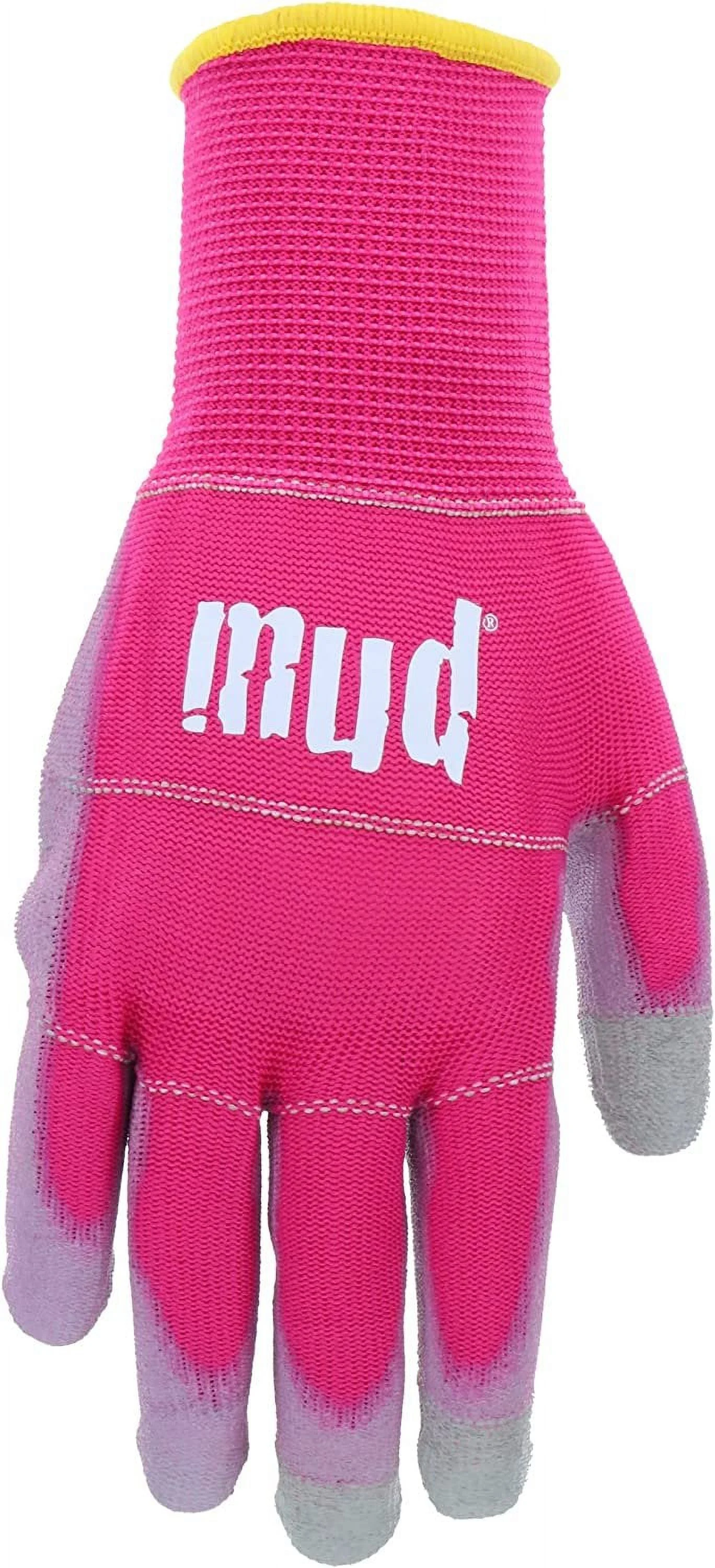 Mud Smart Mud Polyurethane Coated Palm Gloves, Raspberry, Large