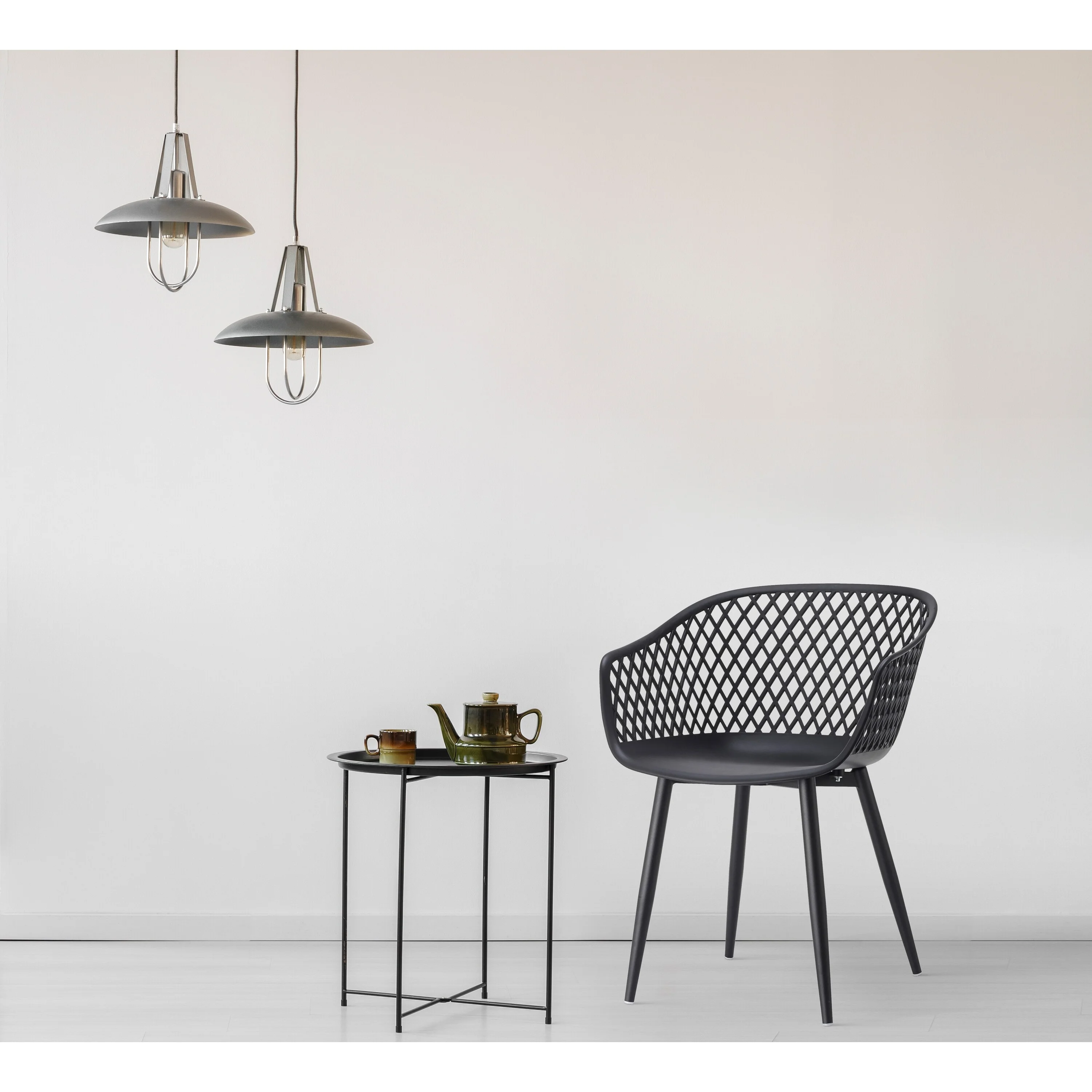 Macari  Park Outdoor Waterproof Modern Dining Chair, Set of 2 Black