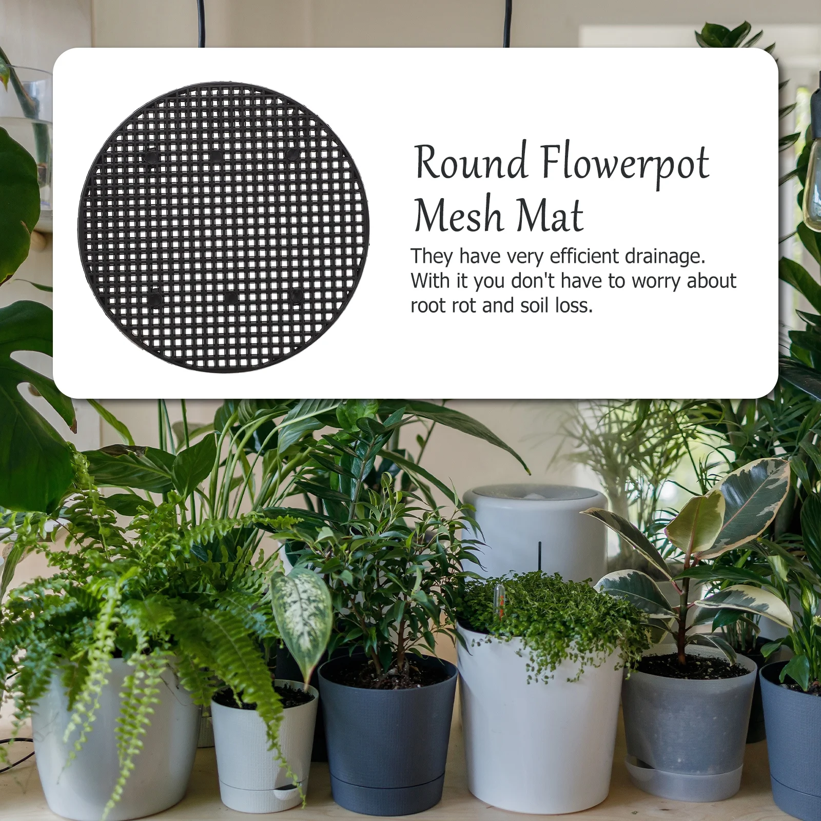 Pot Planter Round Flowerpot Mesh Pads 10 Pcs Bottom Posie Pots Planters Hole Mat Drainage Screens