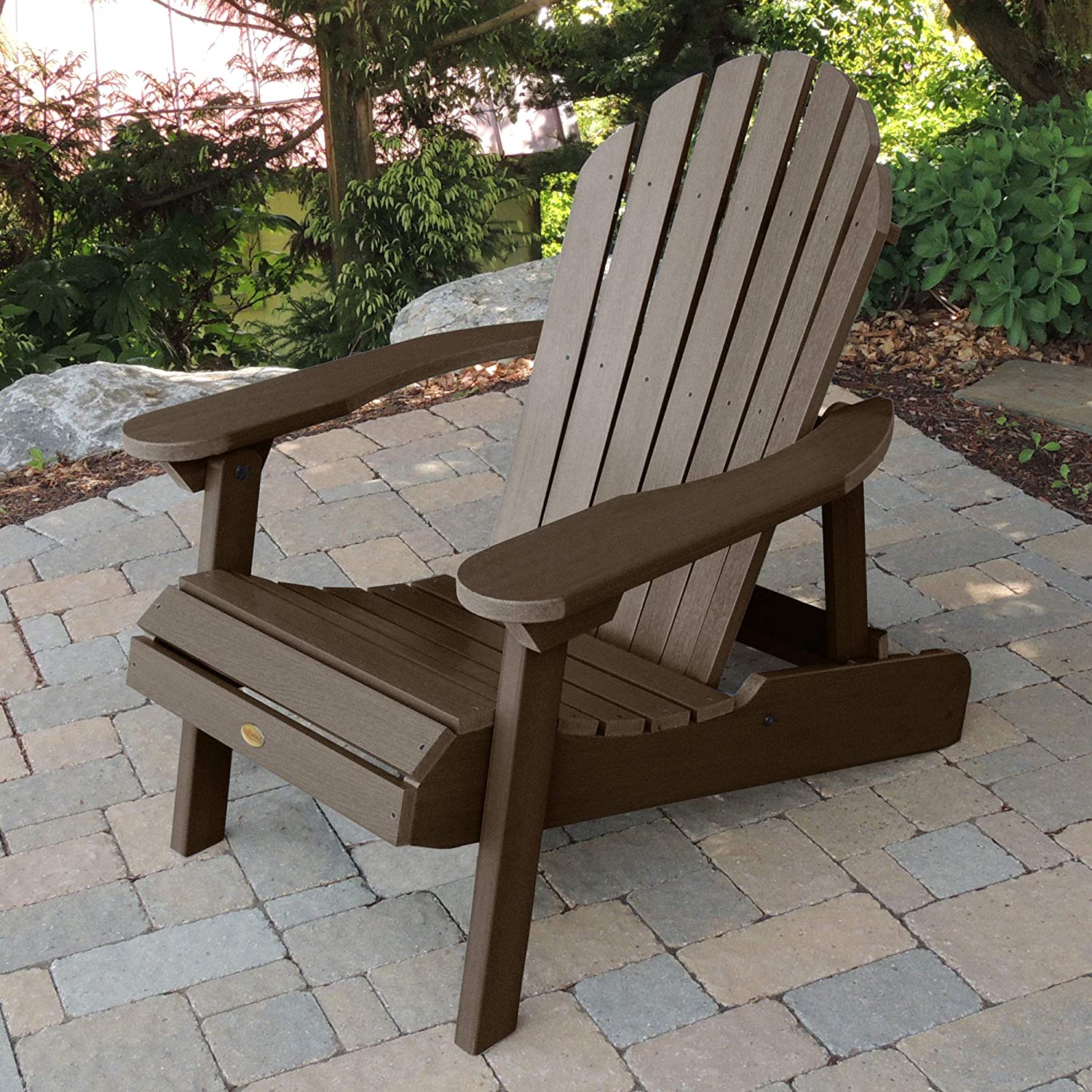 MINGFENG AD-CHL1-ACE Hamilton Made in The USA Folding and Reclining Adirondack Chair, Adult, Weathered Acorn
