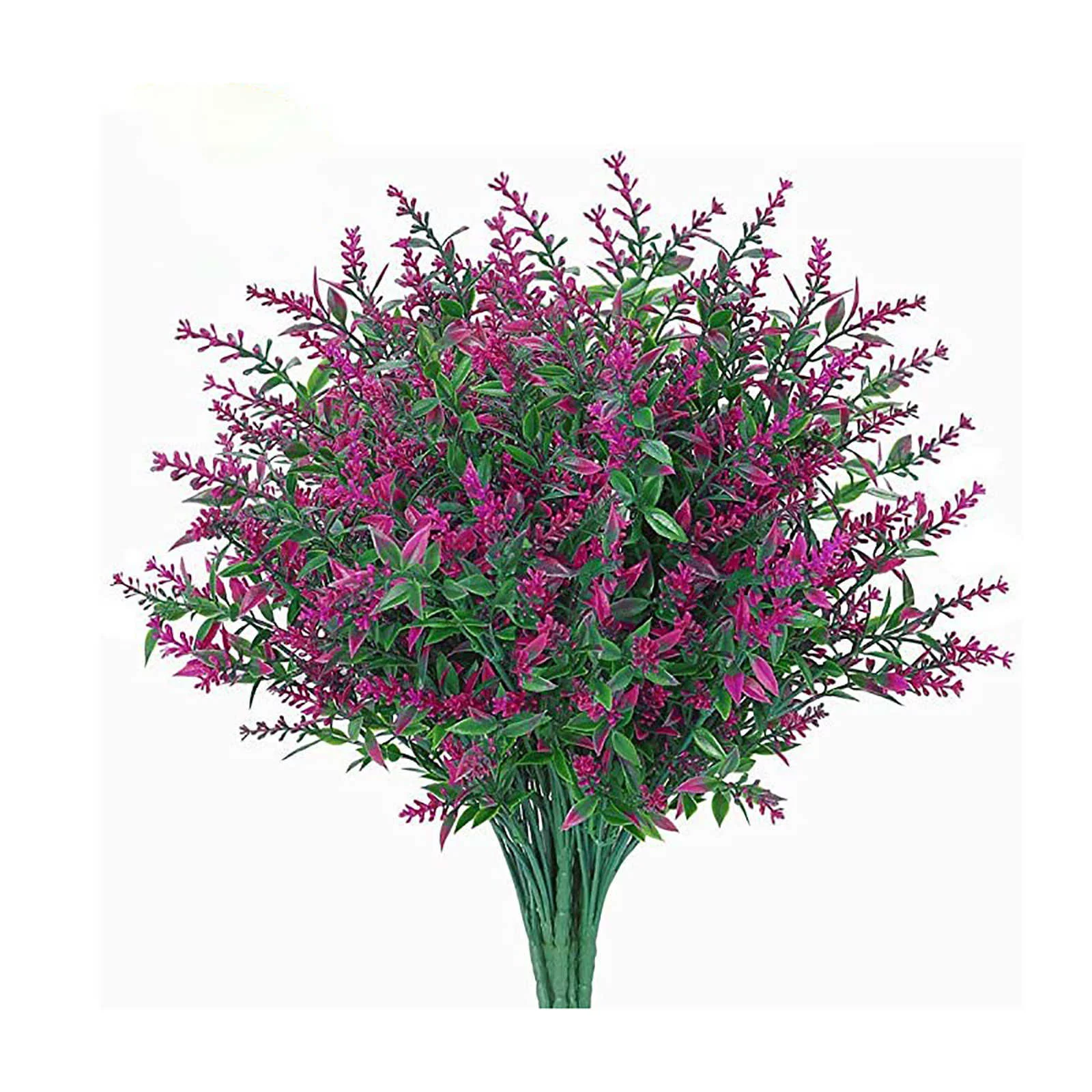 STAOEDU 8 Bundles Outdoor Artificial LavenderFlowers, UV Resistant Fake Flowers with Plastic Plants, Faux Silk Flowers for Outside Window Box Front Porch Hanging Planter Decor