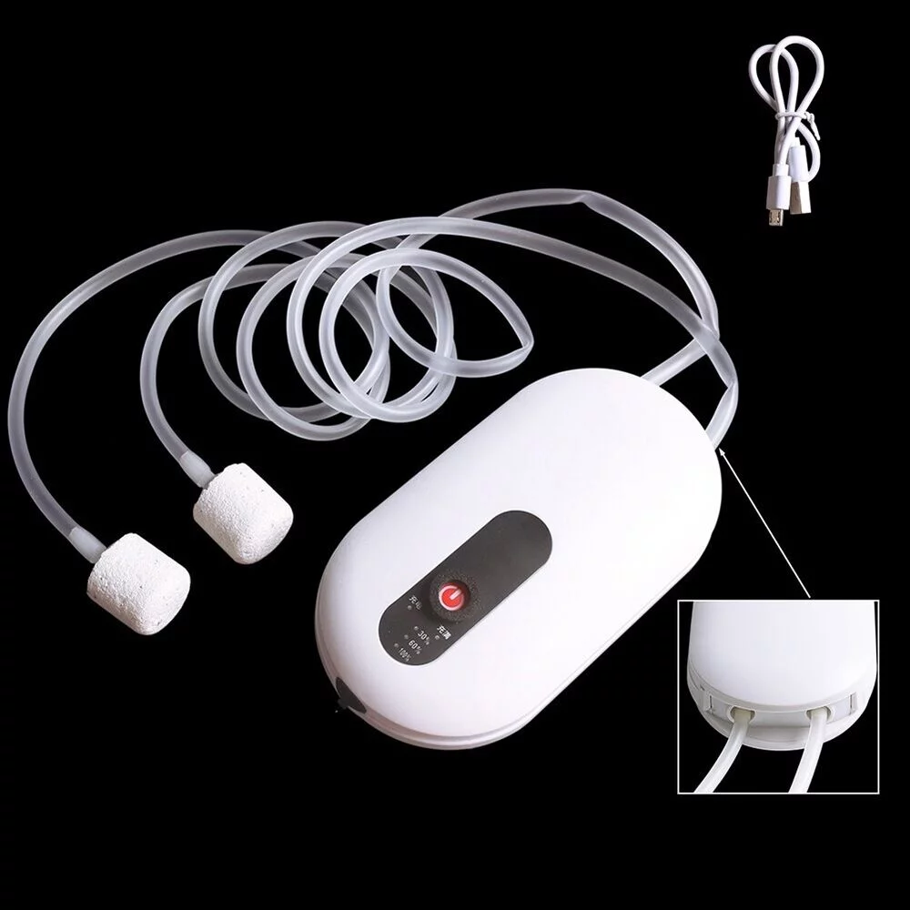 Rechargeable Live Bait Aerator Pump Fishing Tank-Oxygenator Single/Double Tube