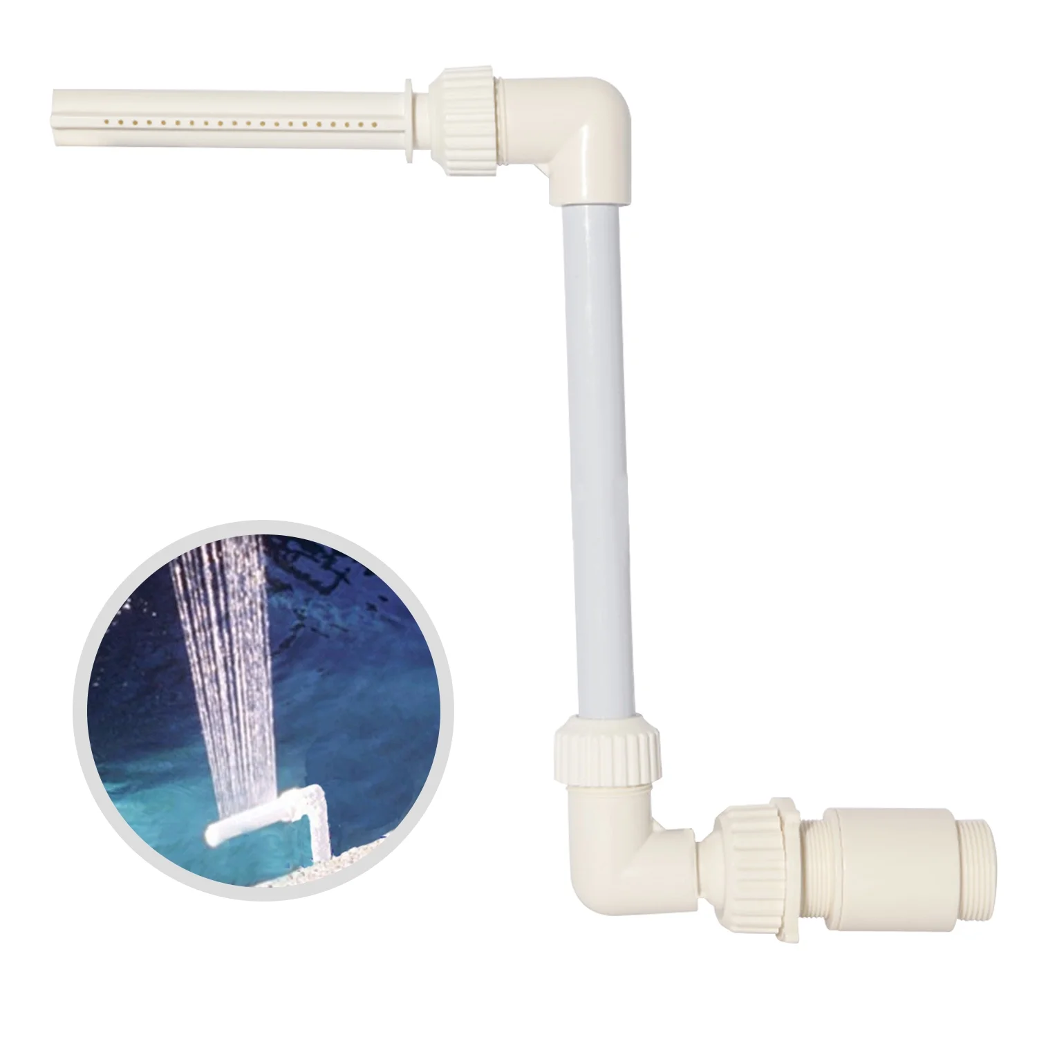 Tomshoo Swimming Pool Fountain Flower Shape Waterfall Spray Fountain Fits 1.5-inch Threaded Return Fittings Spa Swimming Pool Tools