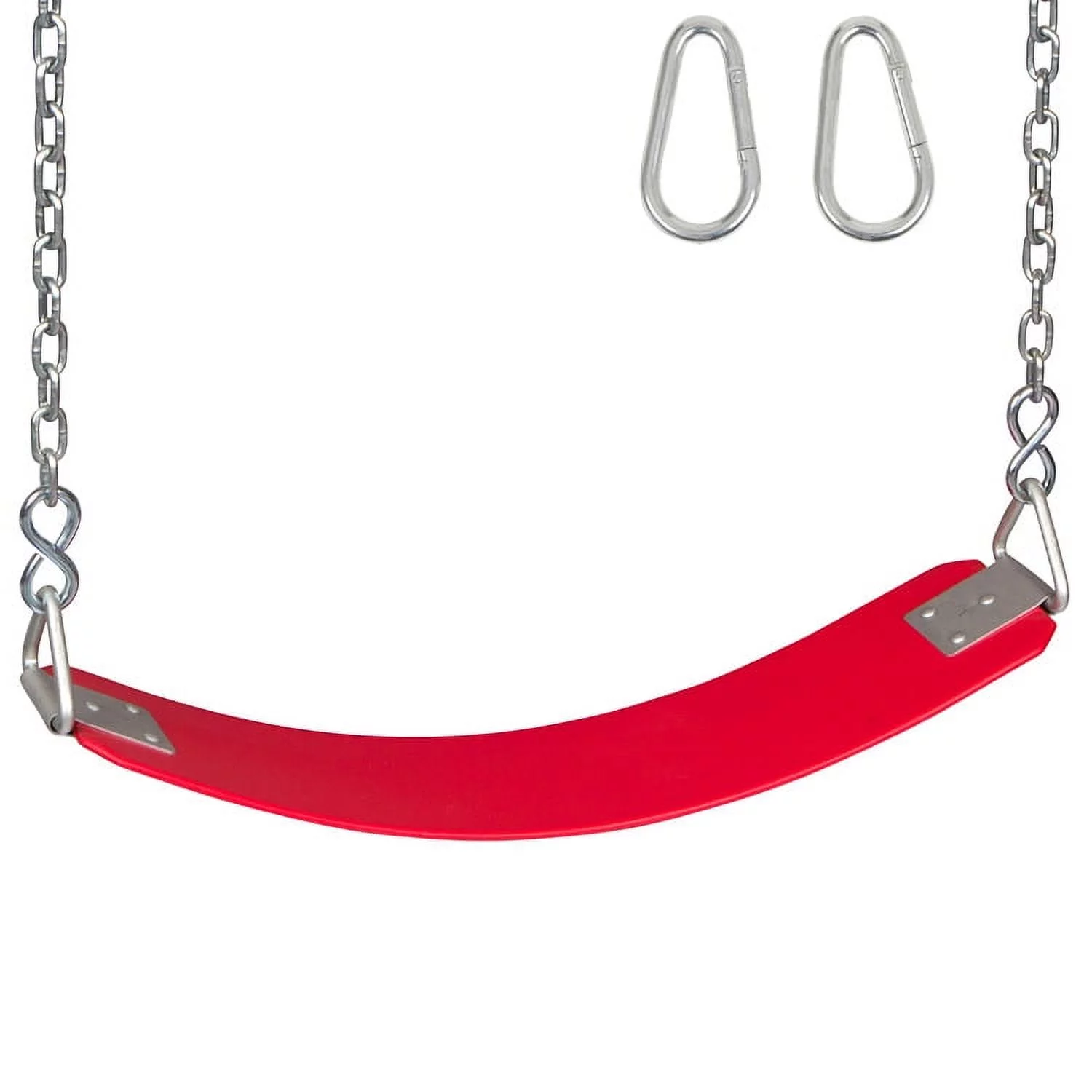 Swing Set Stuff Inc. Polymer Belt Seat with Chains and Hooks (Red)