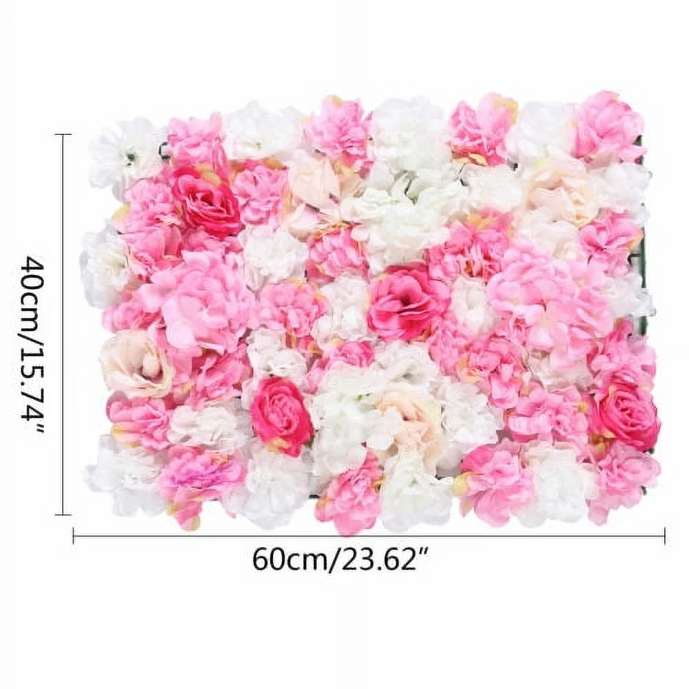 8× Rose Flower Wall Panels Artificial Silk Wedding Supply Decor Party Floral